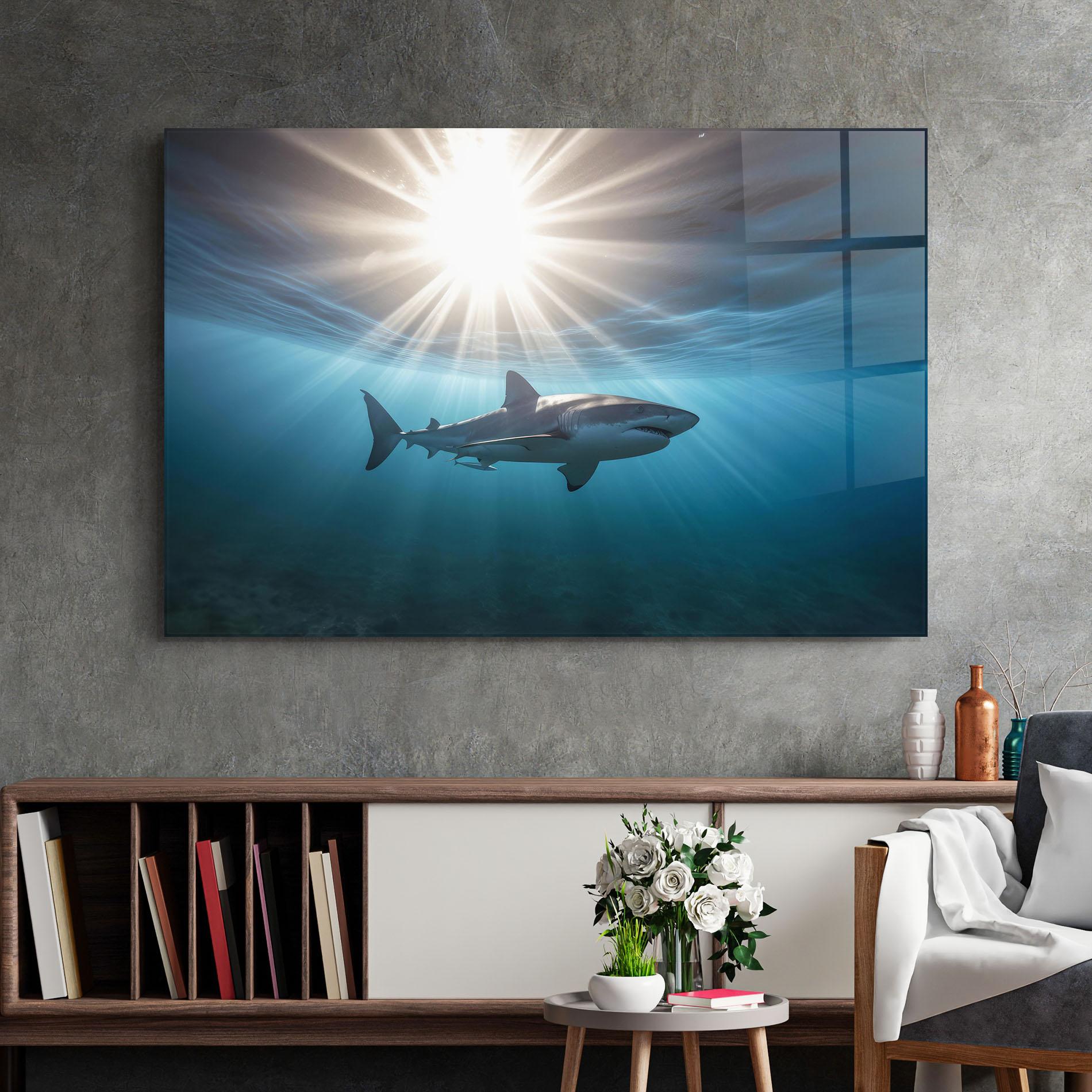 Glasbild Big Shark mockup 2