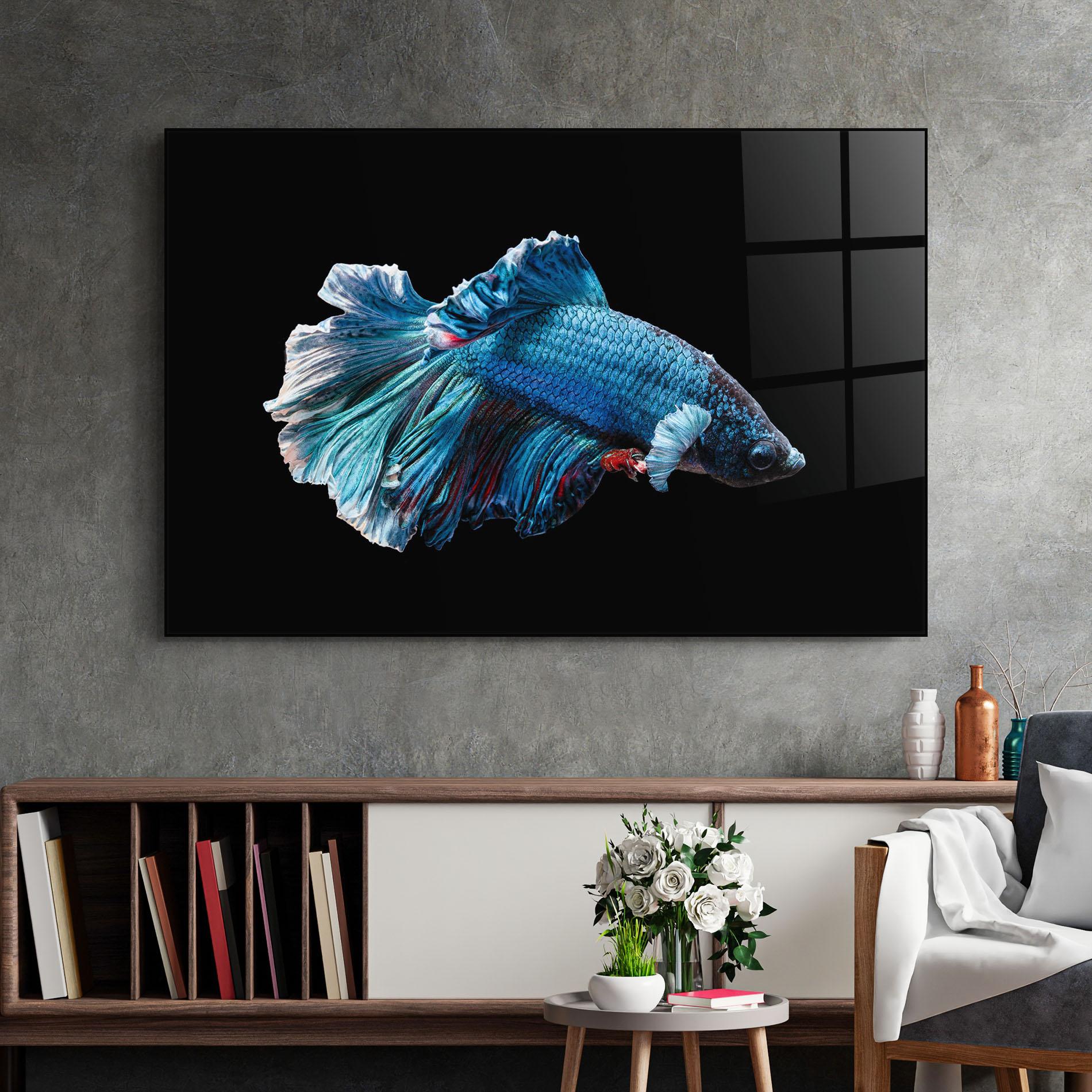 Glasbild Blue Betta mockup 2