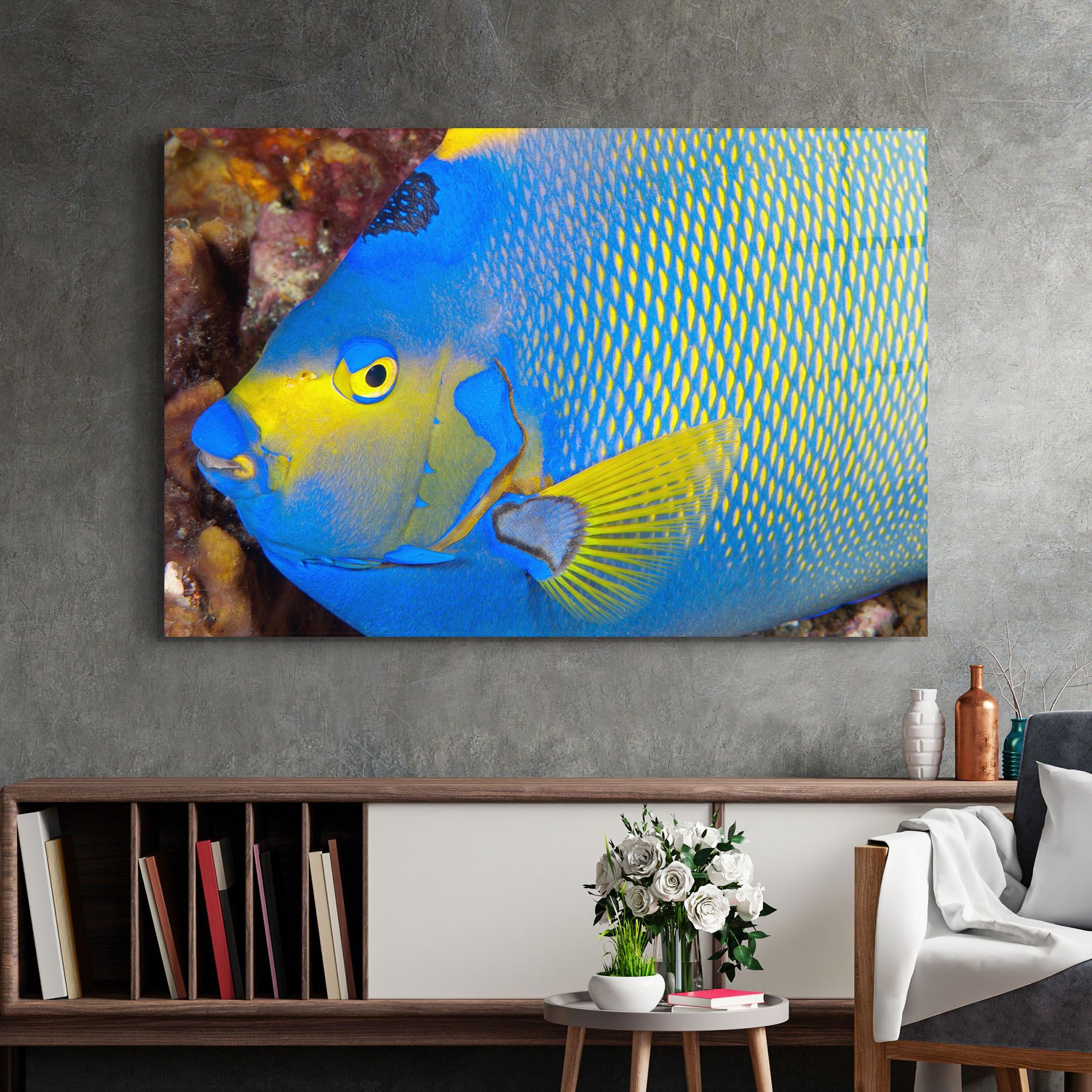 Blue Yellow Fish mockup 2