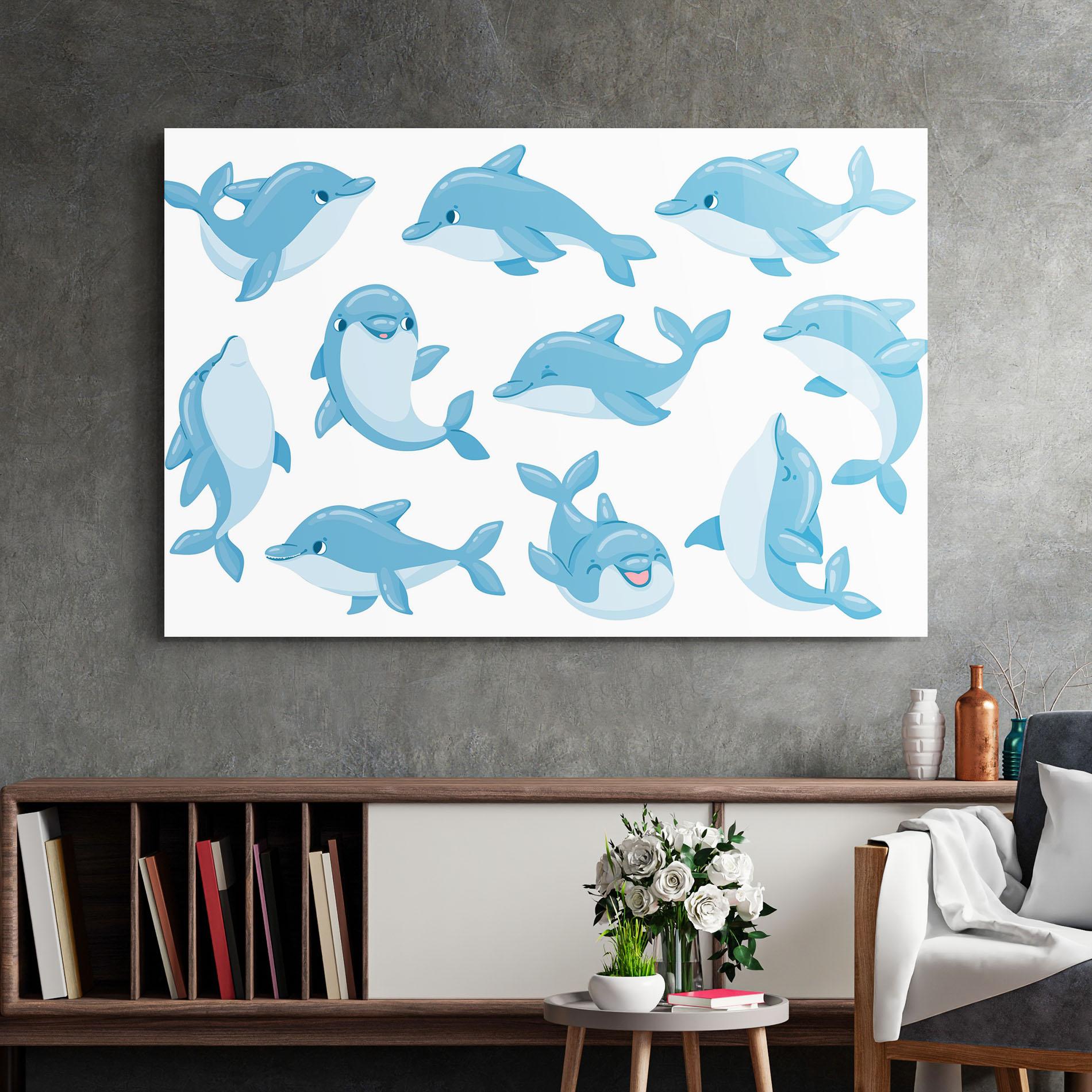 Glasbild Dolphin mockup 2