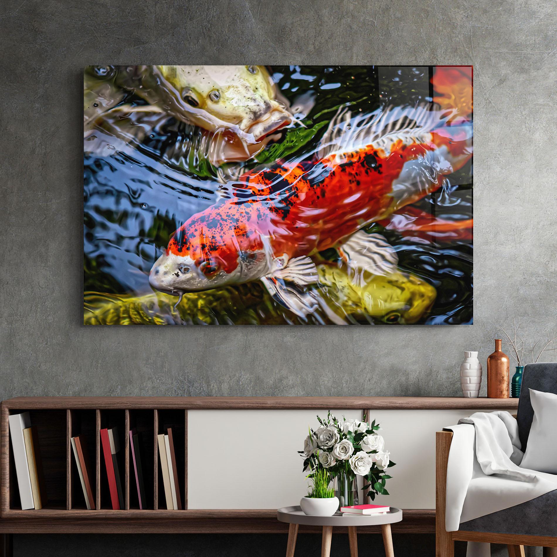 Glasbild Koi mockup 2