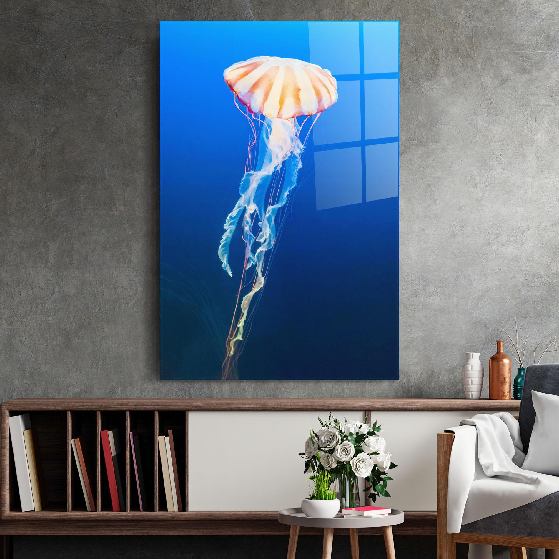 Glasbild Cream Jellyfish mockup 2