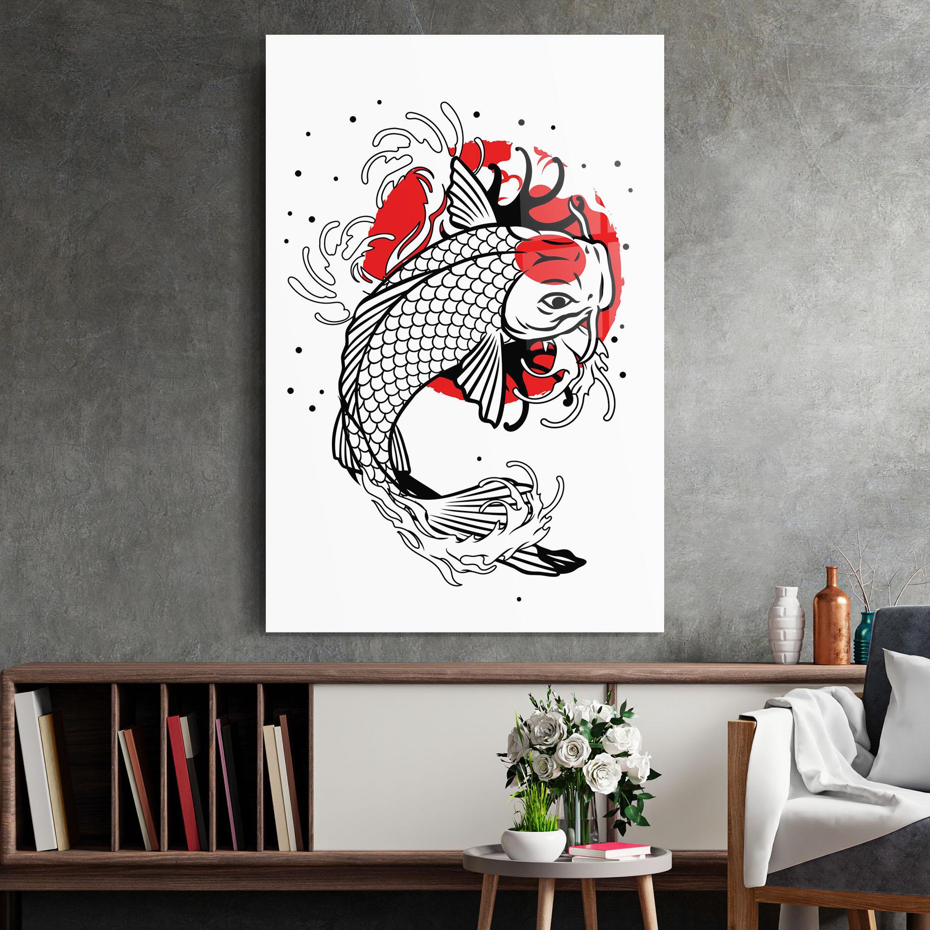Glasbild Koi Design mockup 2
