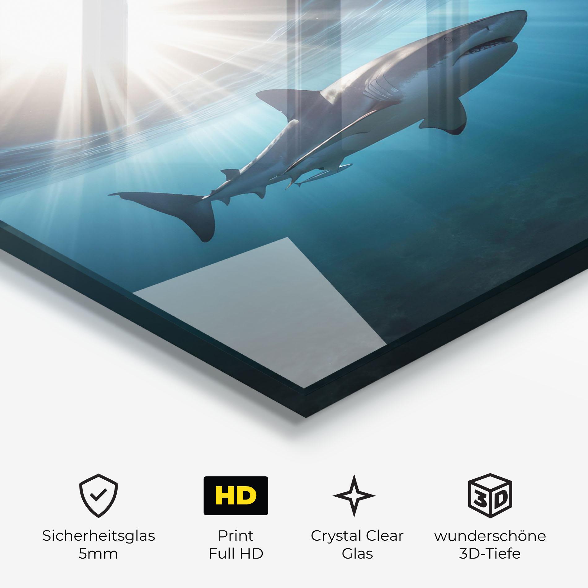 Glasbild Big Shark mockup 3
