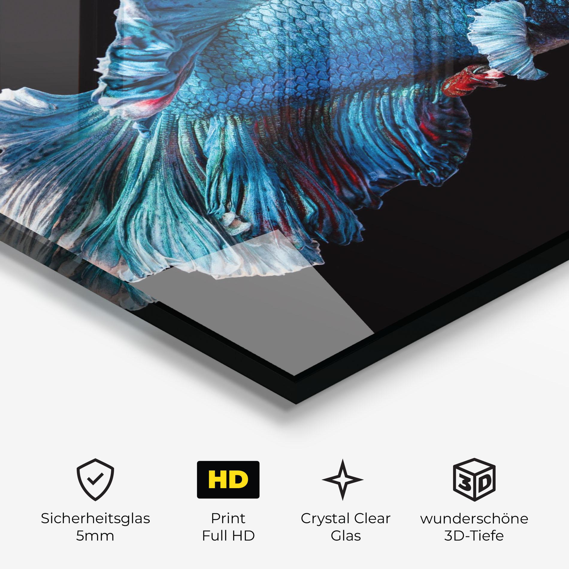 Glasbild Blue Betta mockup 3