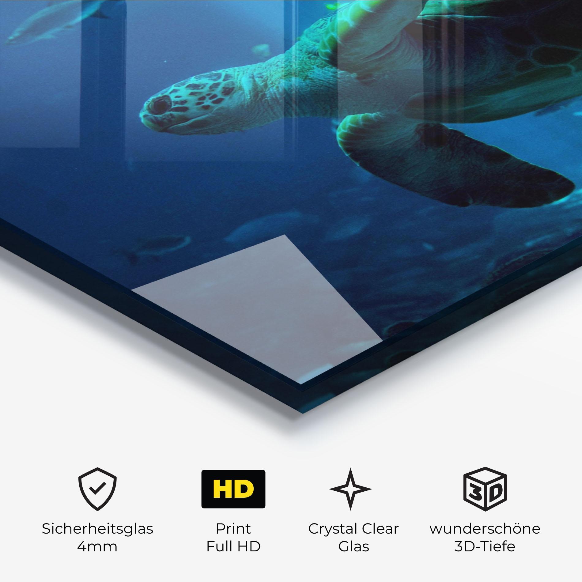 Glasbild Green Turtule mockup 3