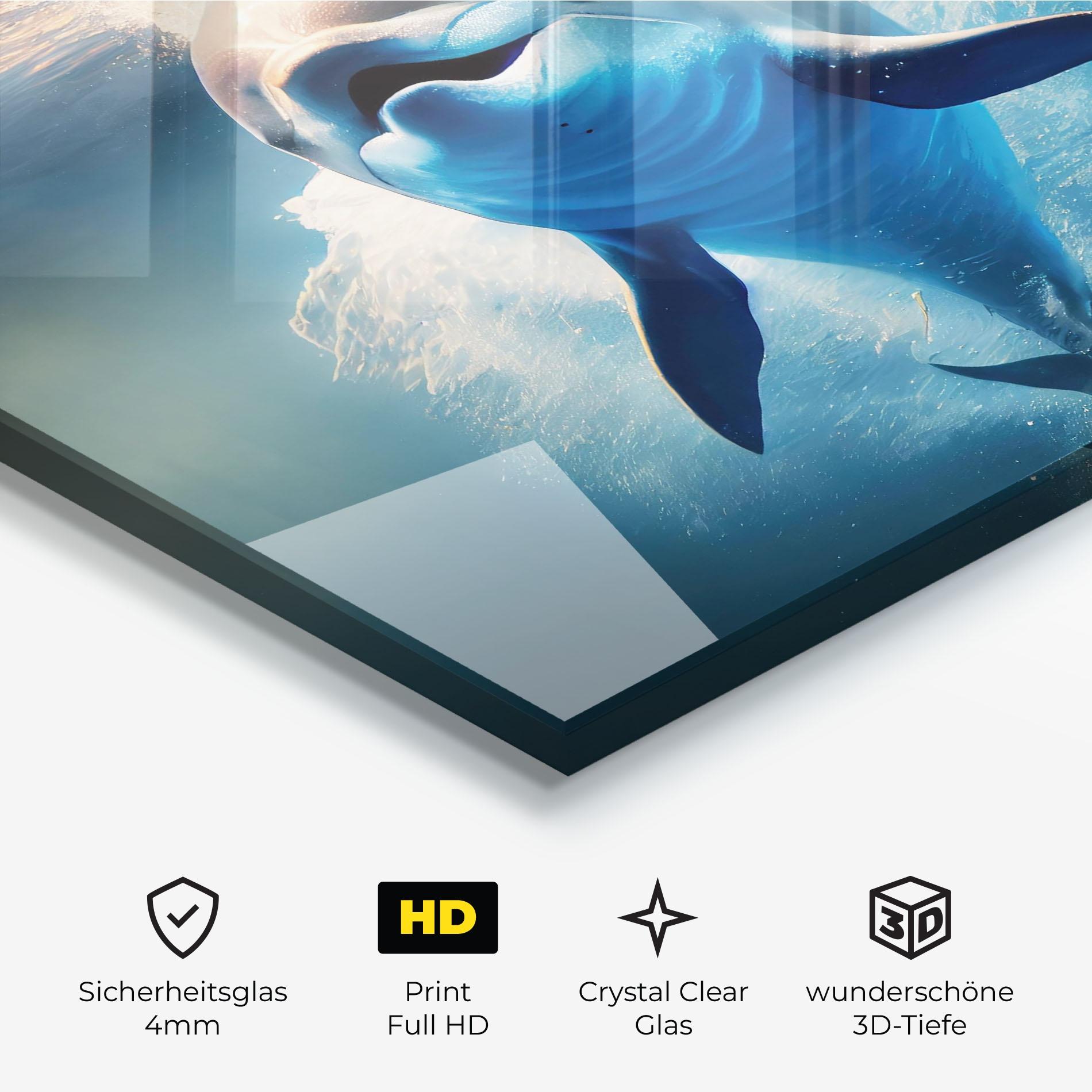 Glasbild Happy Dolphin mockup 3