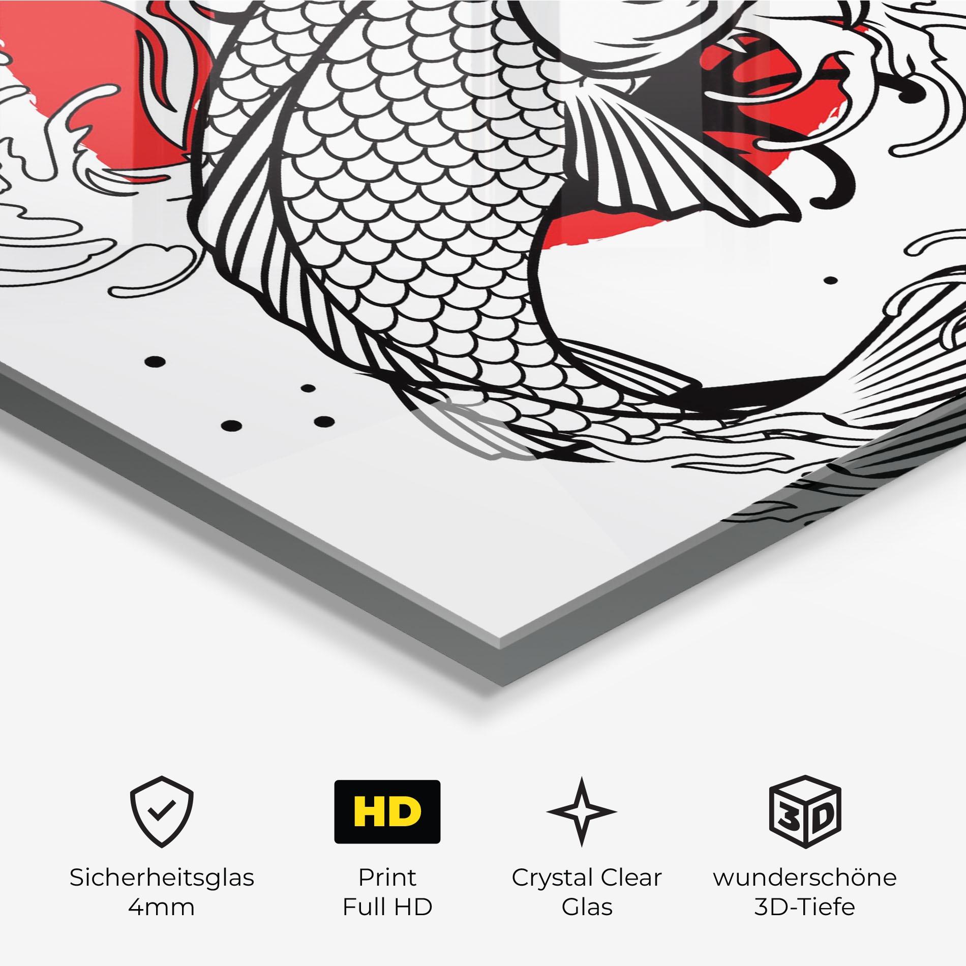 Glasbild Koi Design mockup 3