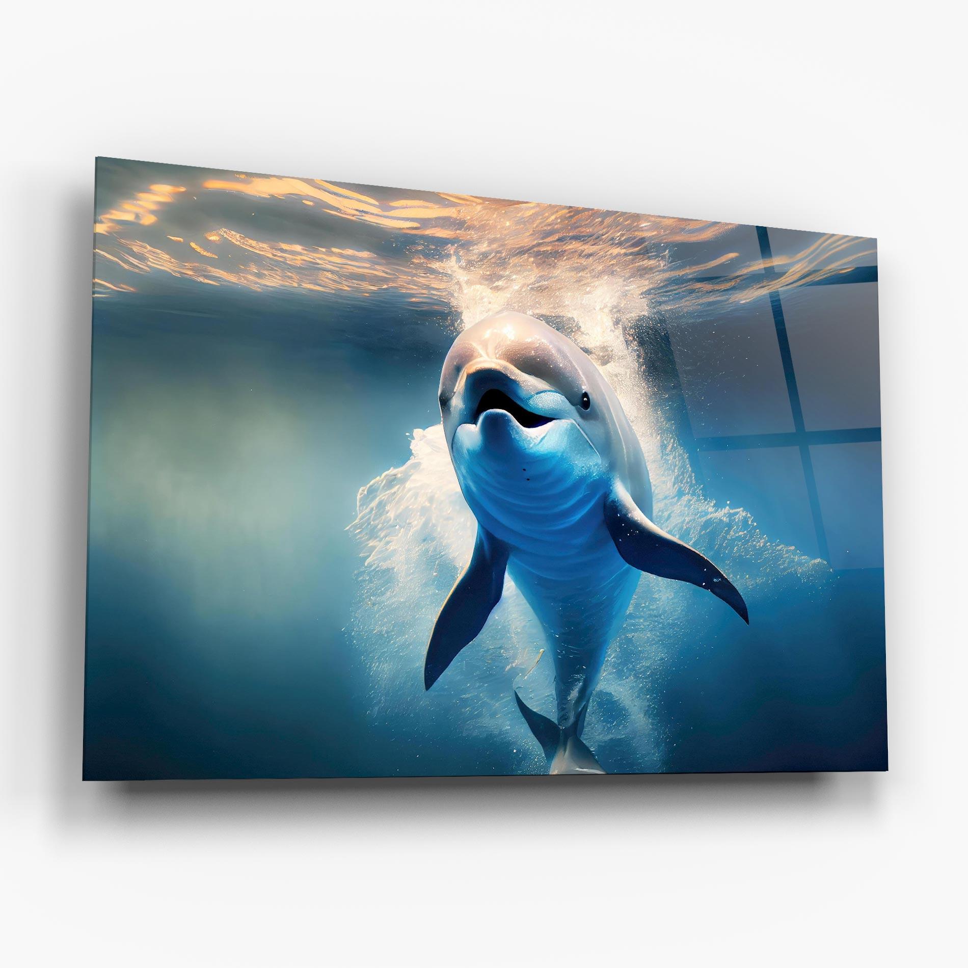 Glasbild Happy Dolphin mockup 6