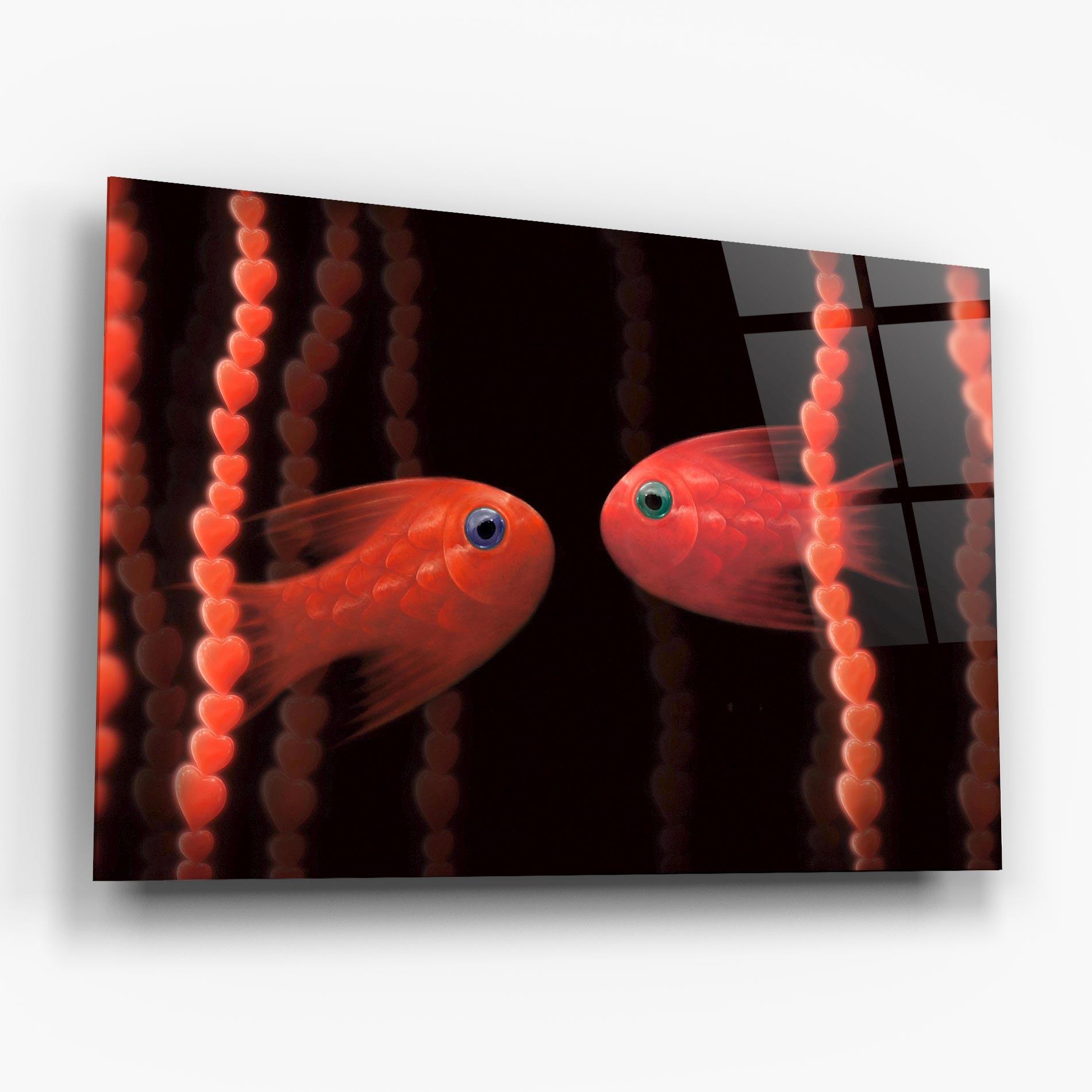 Glasbild Orange Fish Heart mockup 6