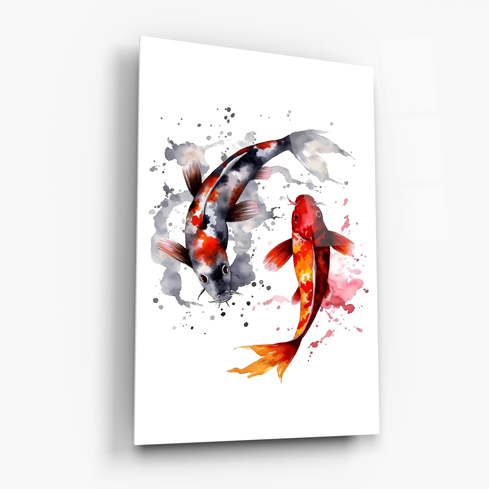 Glasbild Beautiful Koi mockup 6