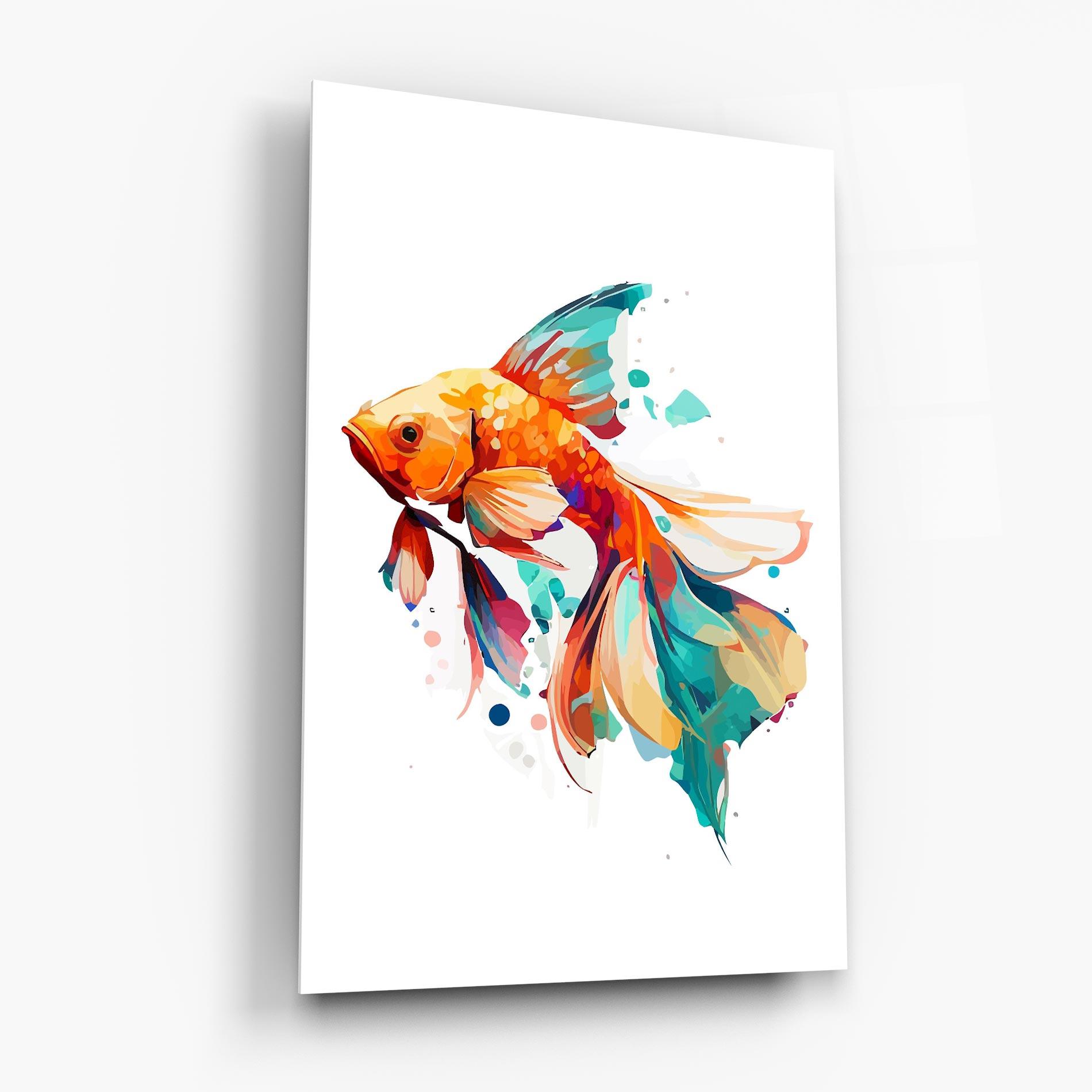 Glasbild Blue Orange Fish mockup 6