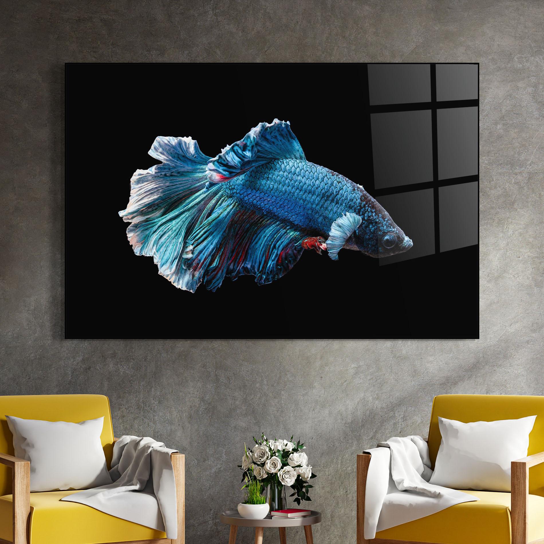 Glasbild Blue Betta mockup 4