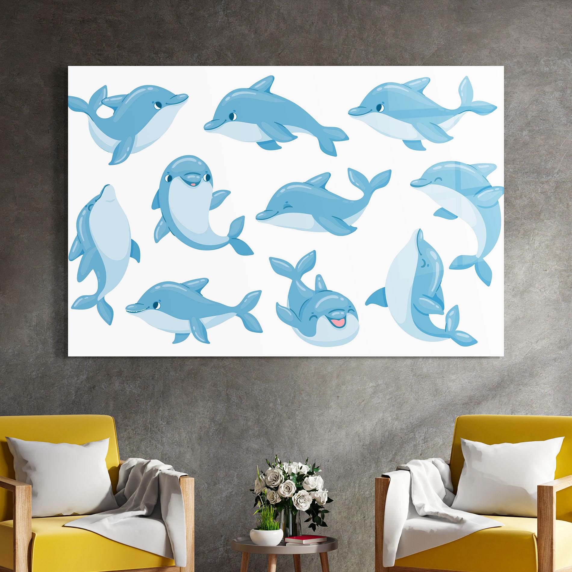 Glasbild Dolphin mockup 4