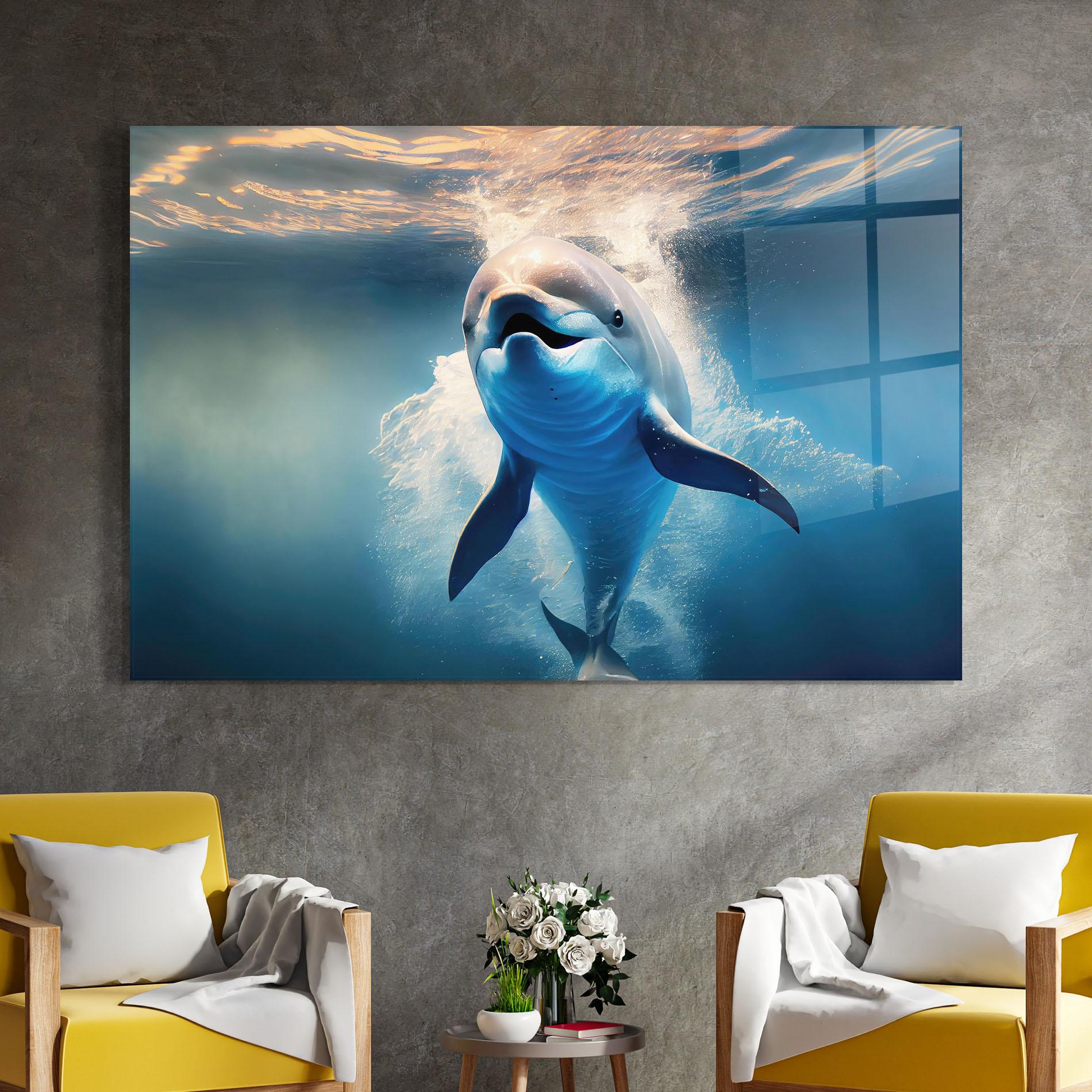 Glasbild Happy Dolphin mockup 4