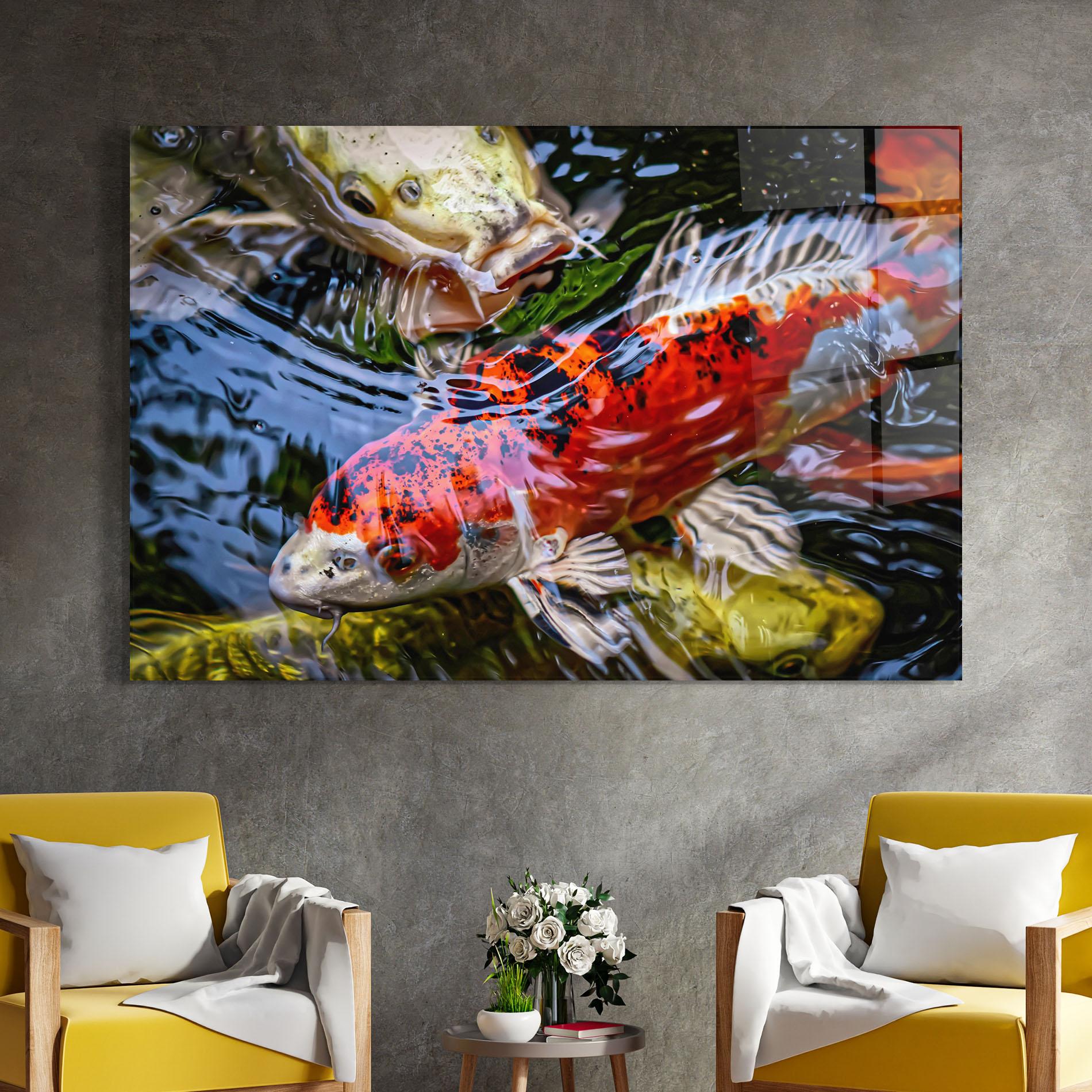 Glasbild Koi mockup 4