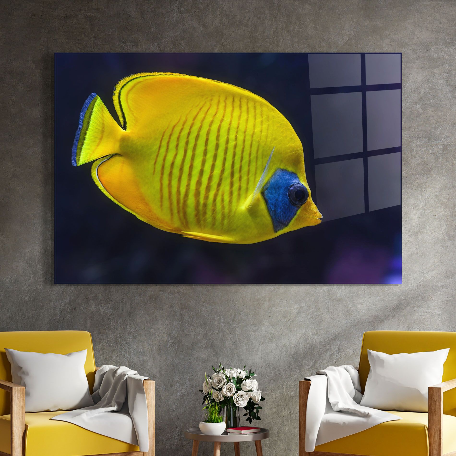 Yellow Blue Fish mockup 4
