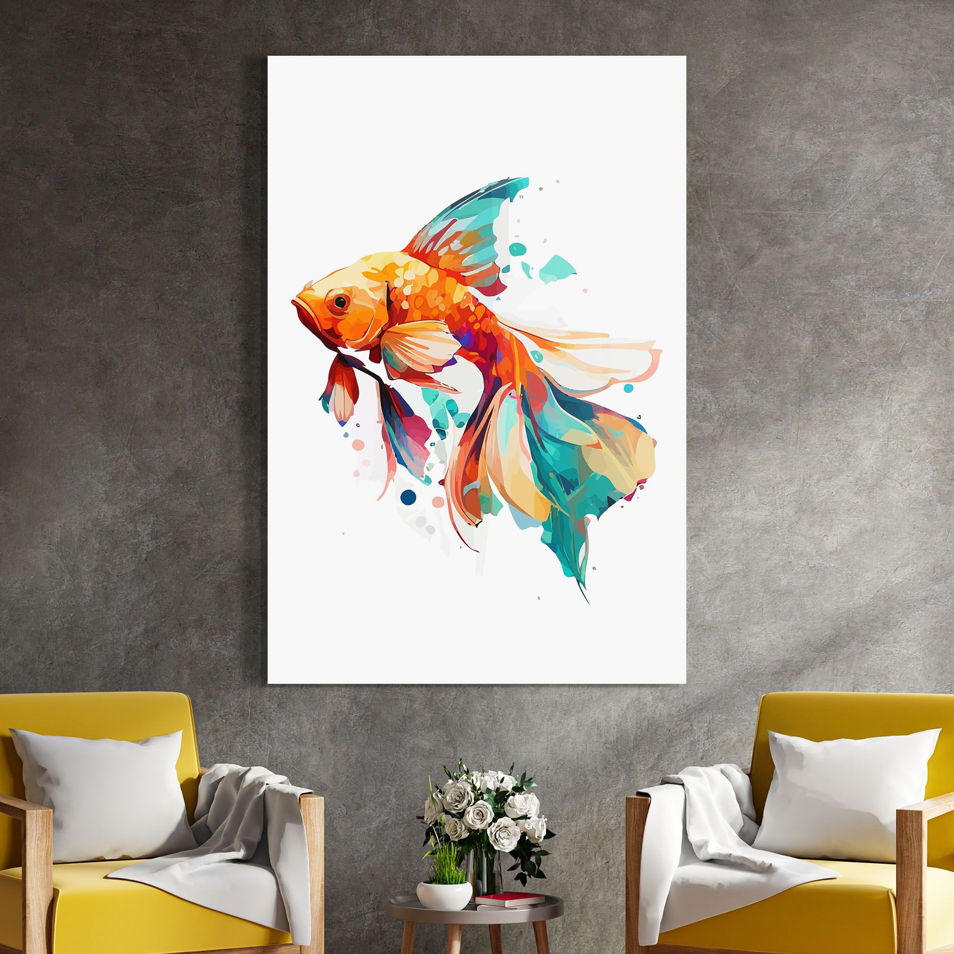Blue Orange Fish mockup 4