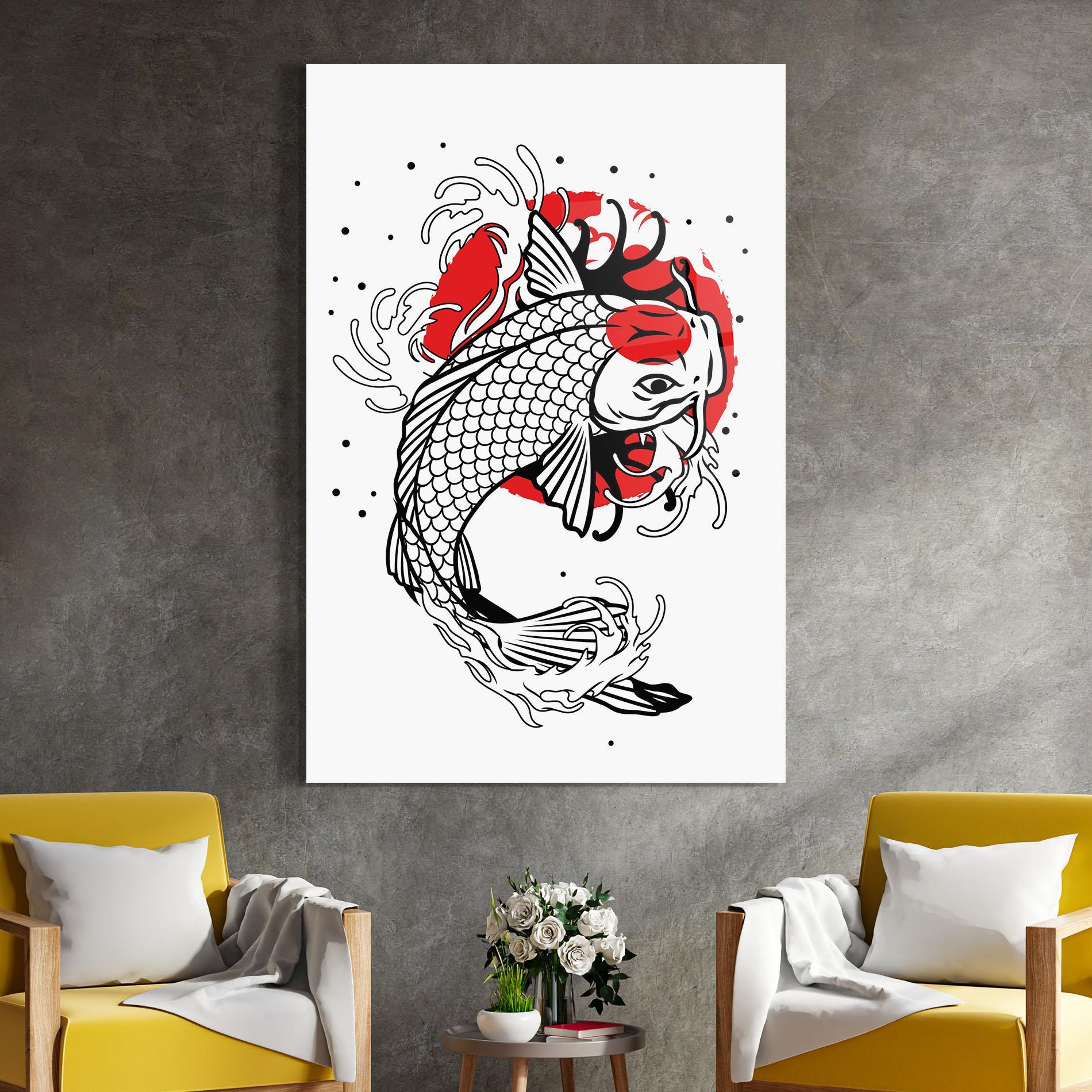 Glasbild Koi Design mockup 4