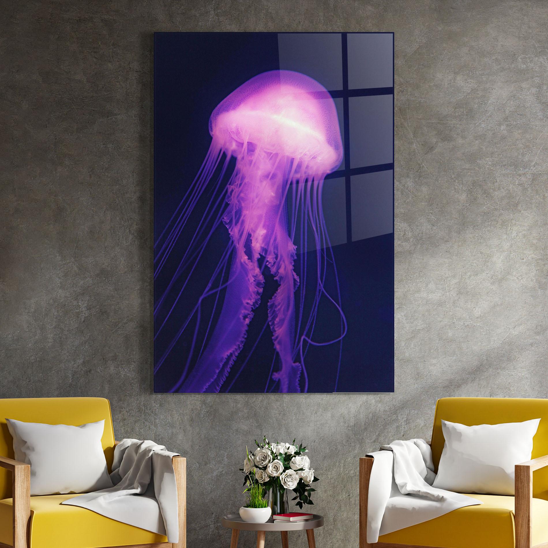 Glasbild Light Purple Jellyfish mockup 4