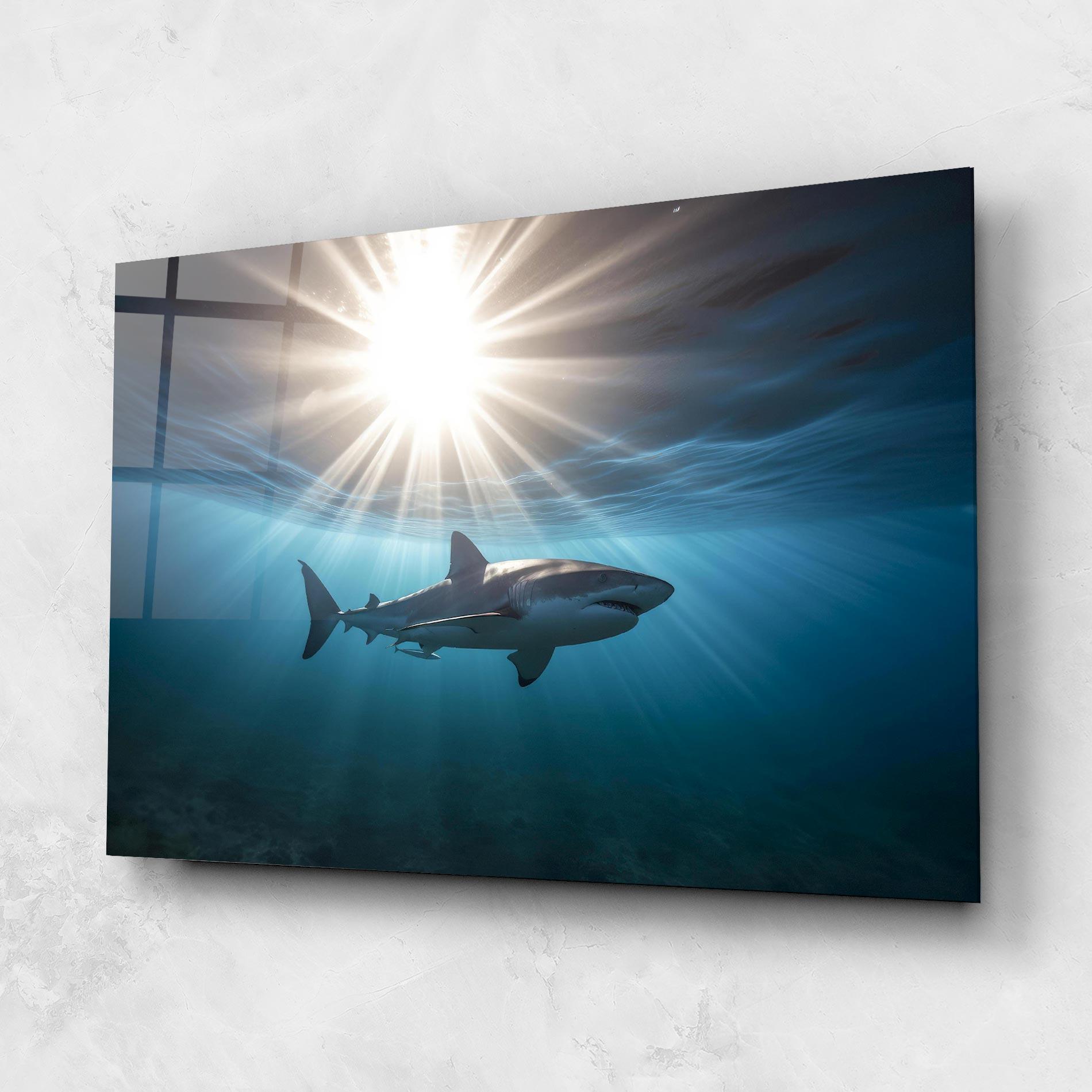Glasbild Big Shark mockup 1