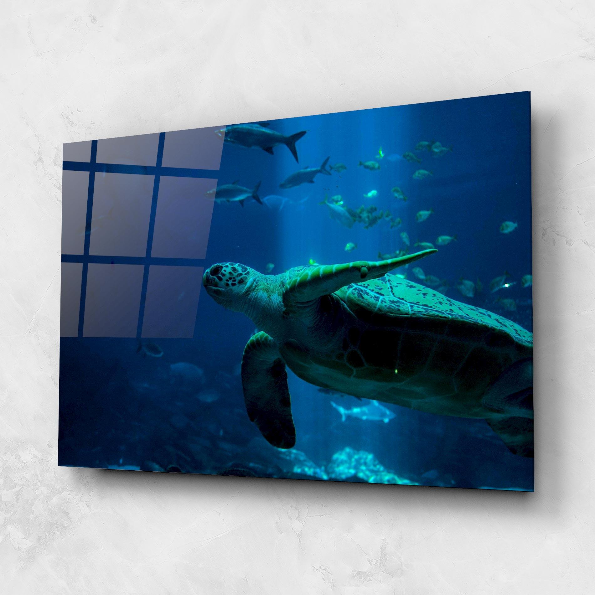 Glasbild Green Turtule mockup 1