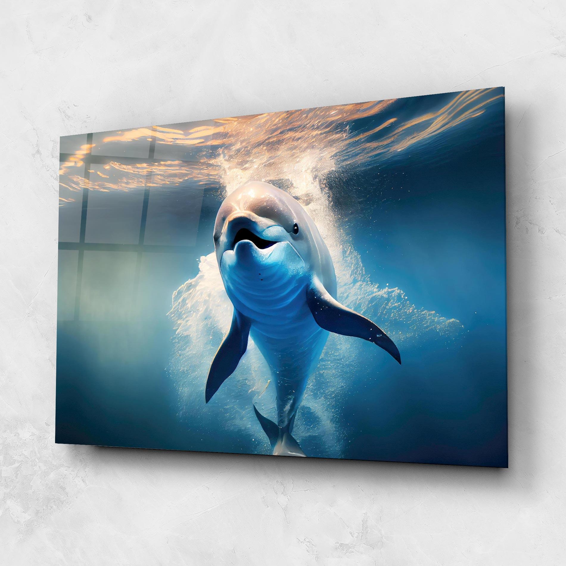 Glasbild Happy Dolphin mockup 1