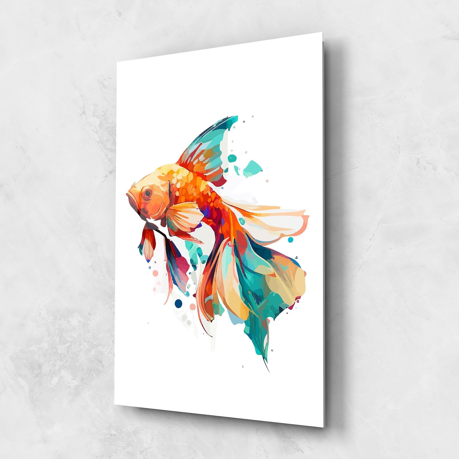 Glasbild Blue Orange Fish mockup 1