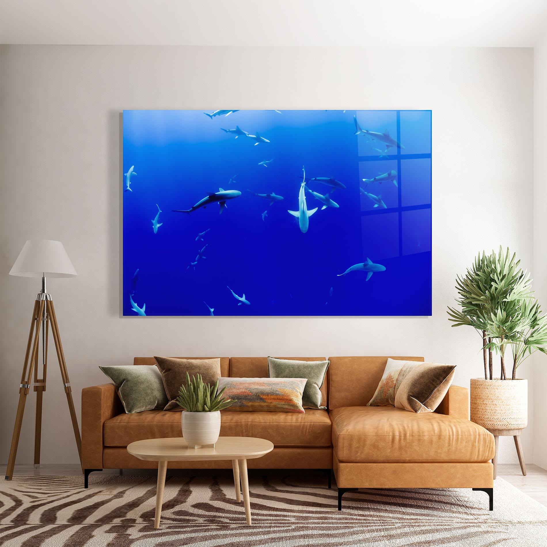 Glasbild Baby Sharks mockup 7