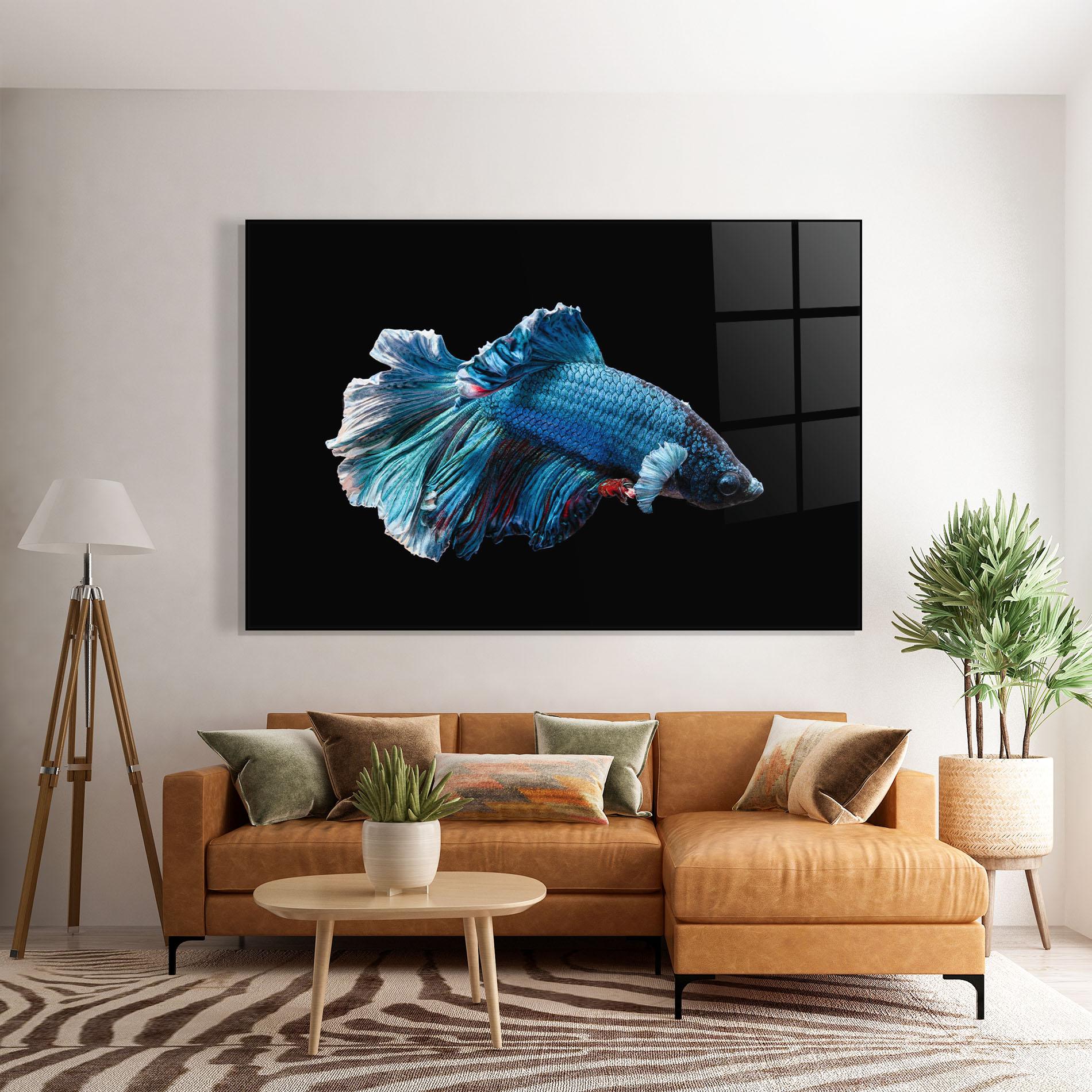 Glasbild Blue Betta mockup 7