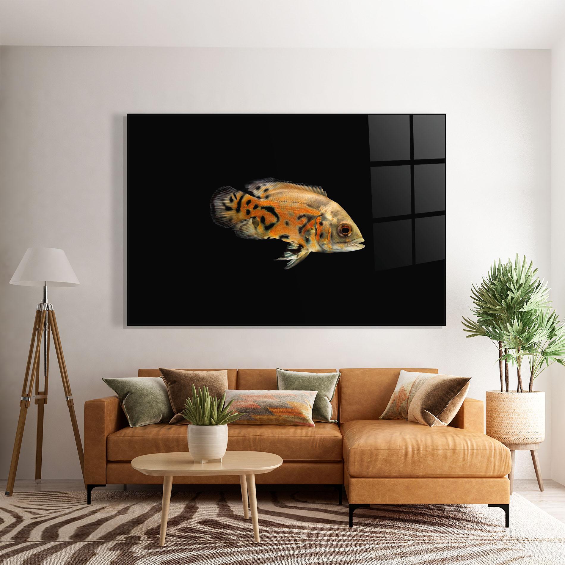 Glasbild Cute Brown Fish mockup 7