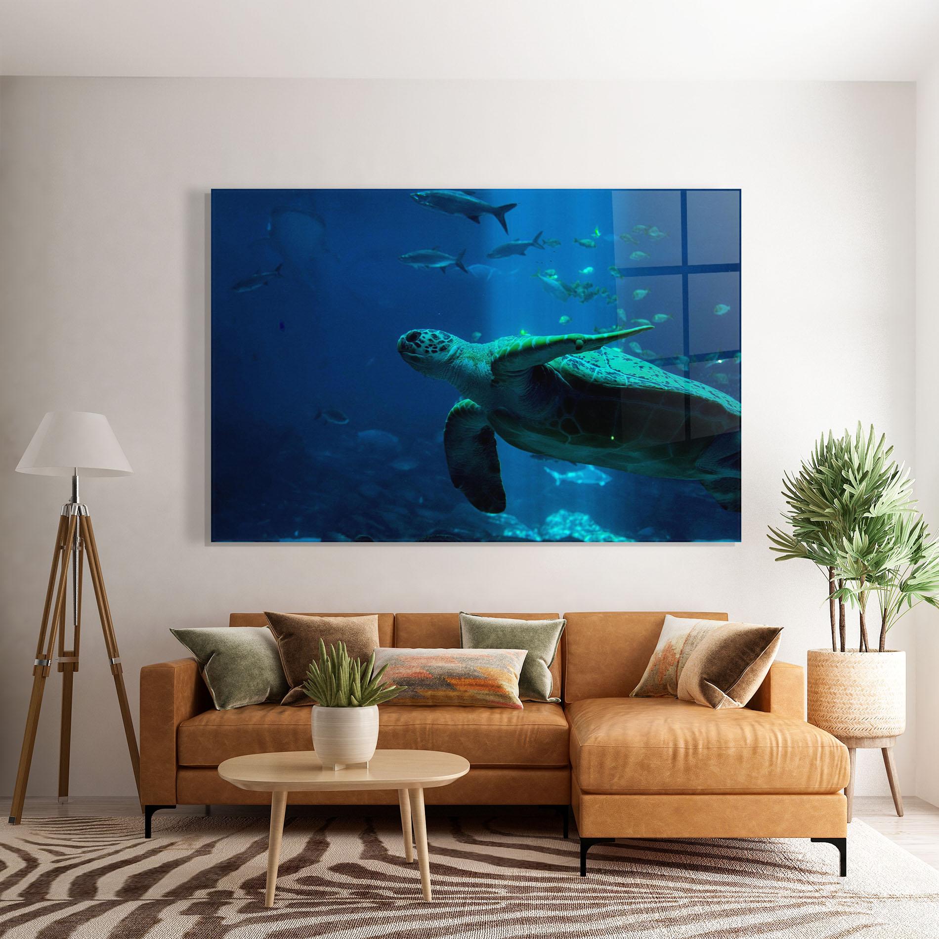 Glasbild Green Turtule mockup 7