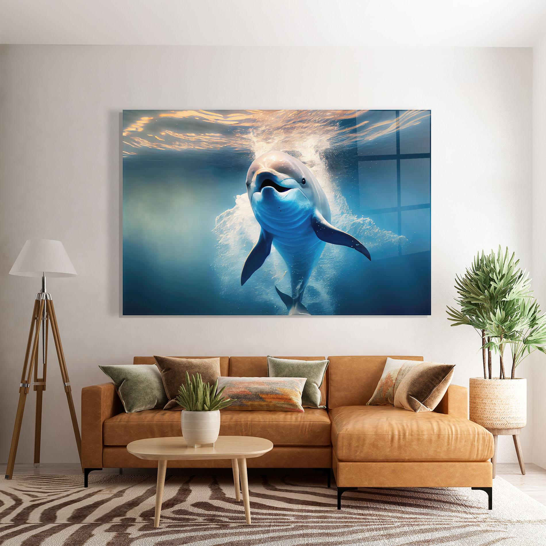 Glasbild Happy Dolphin mockup 7