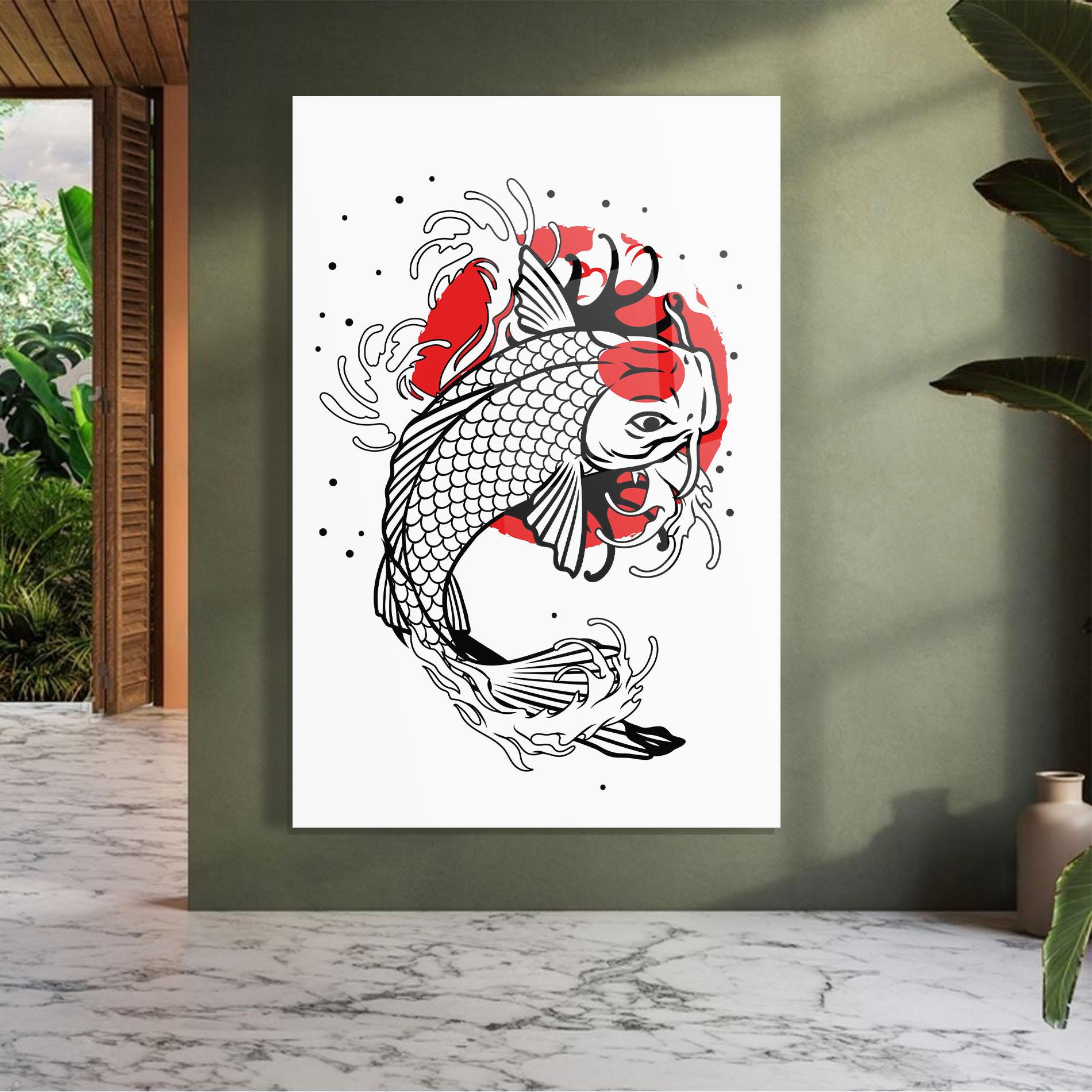 Glasbild Koi Design mockup 7