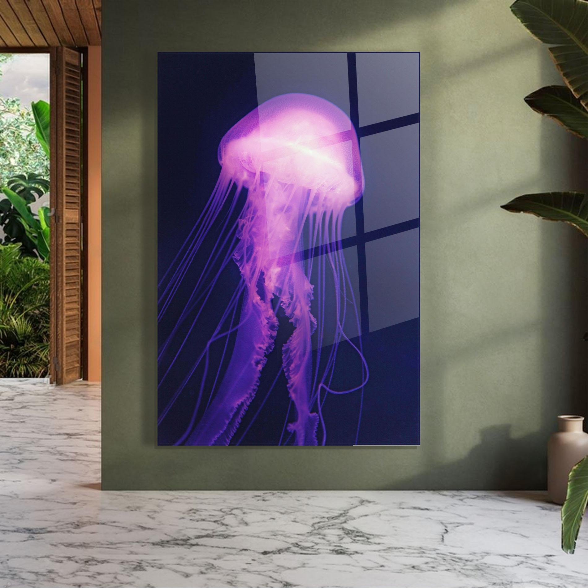 Glasbild Light Purple Jellyfish mockup 7