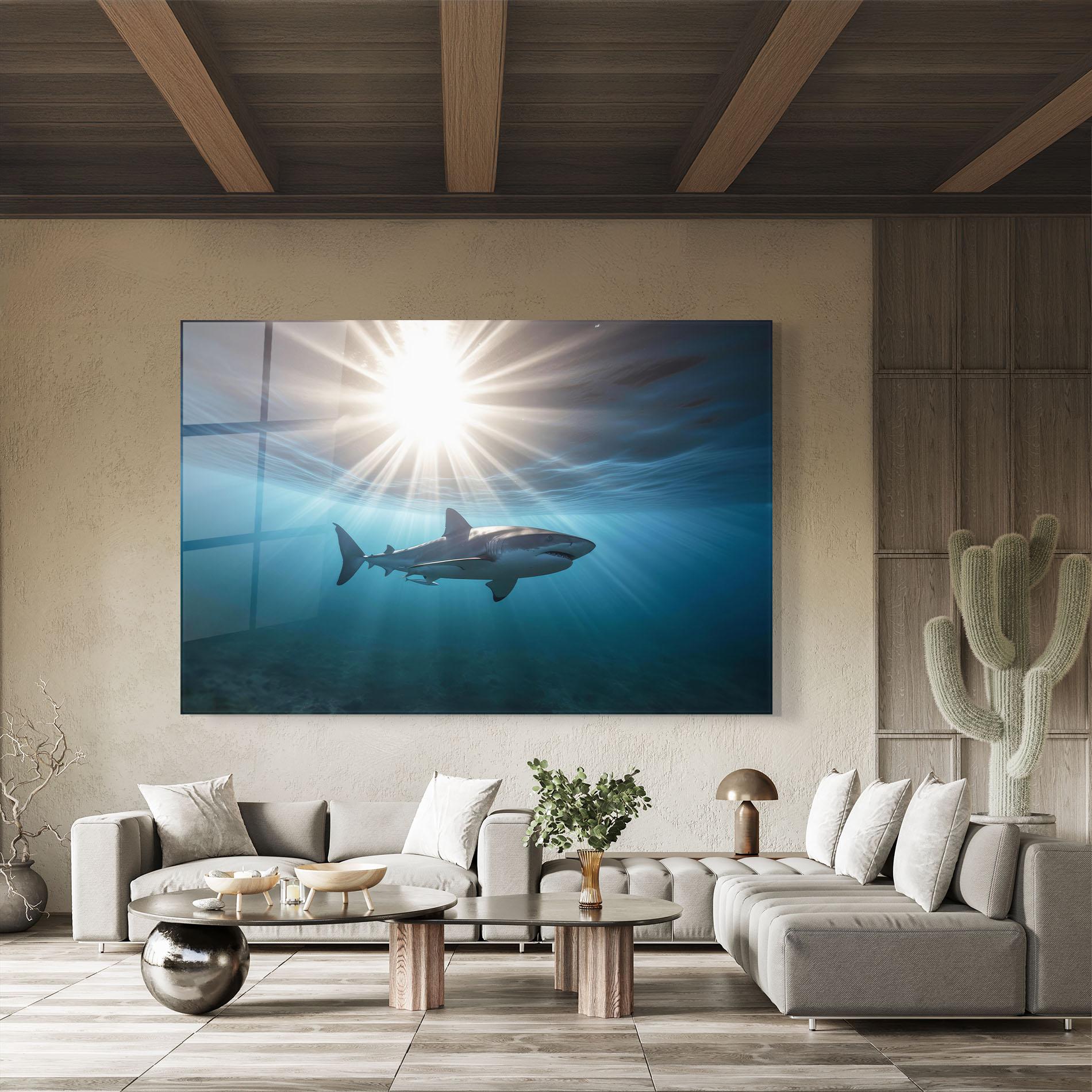 Glasbild Big Shark mockup 8