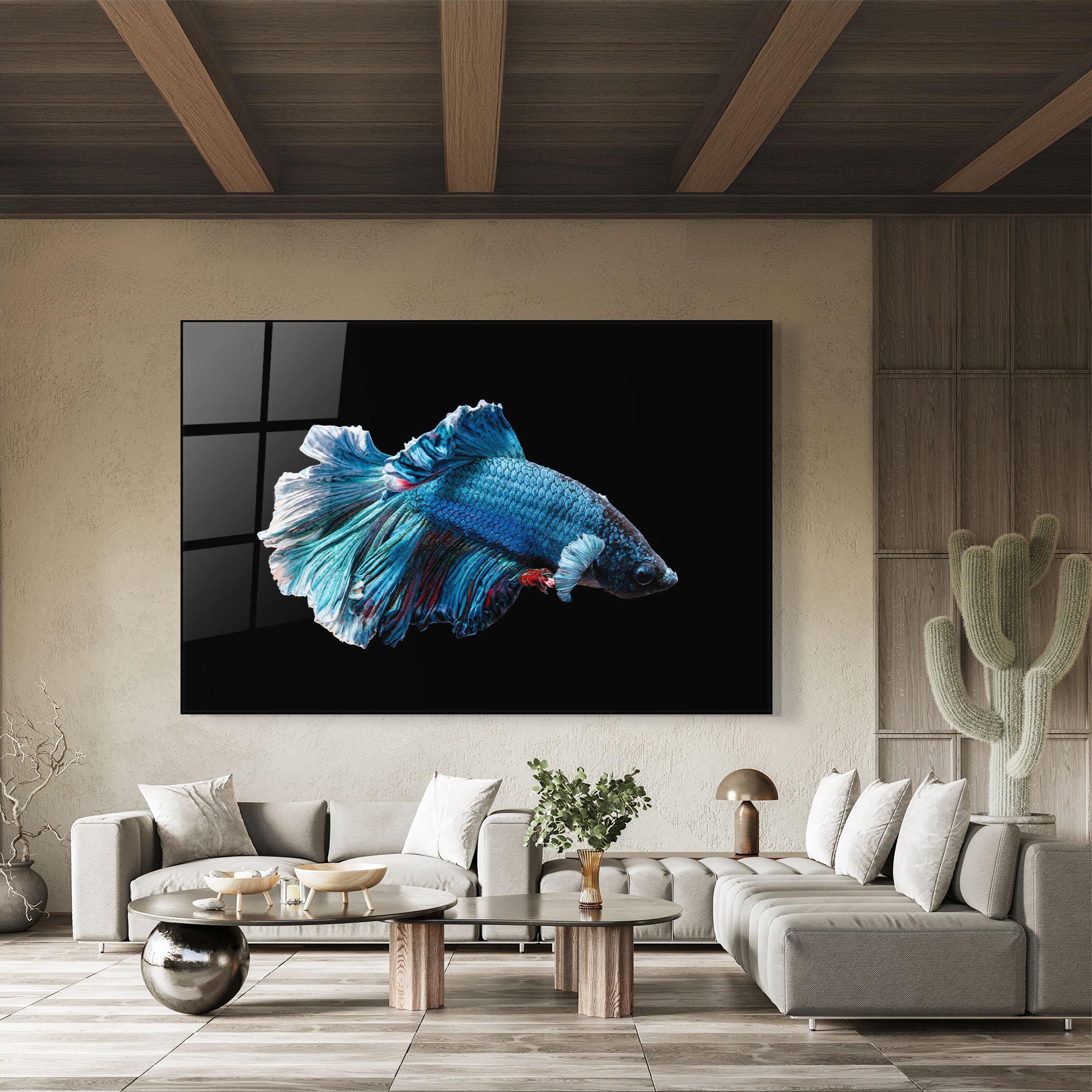 Glasbild Blue Betta mockup 8