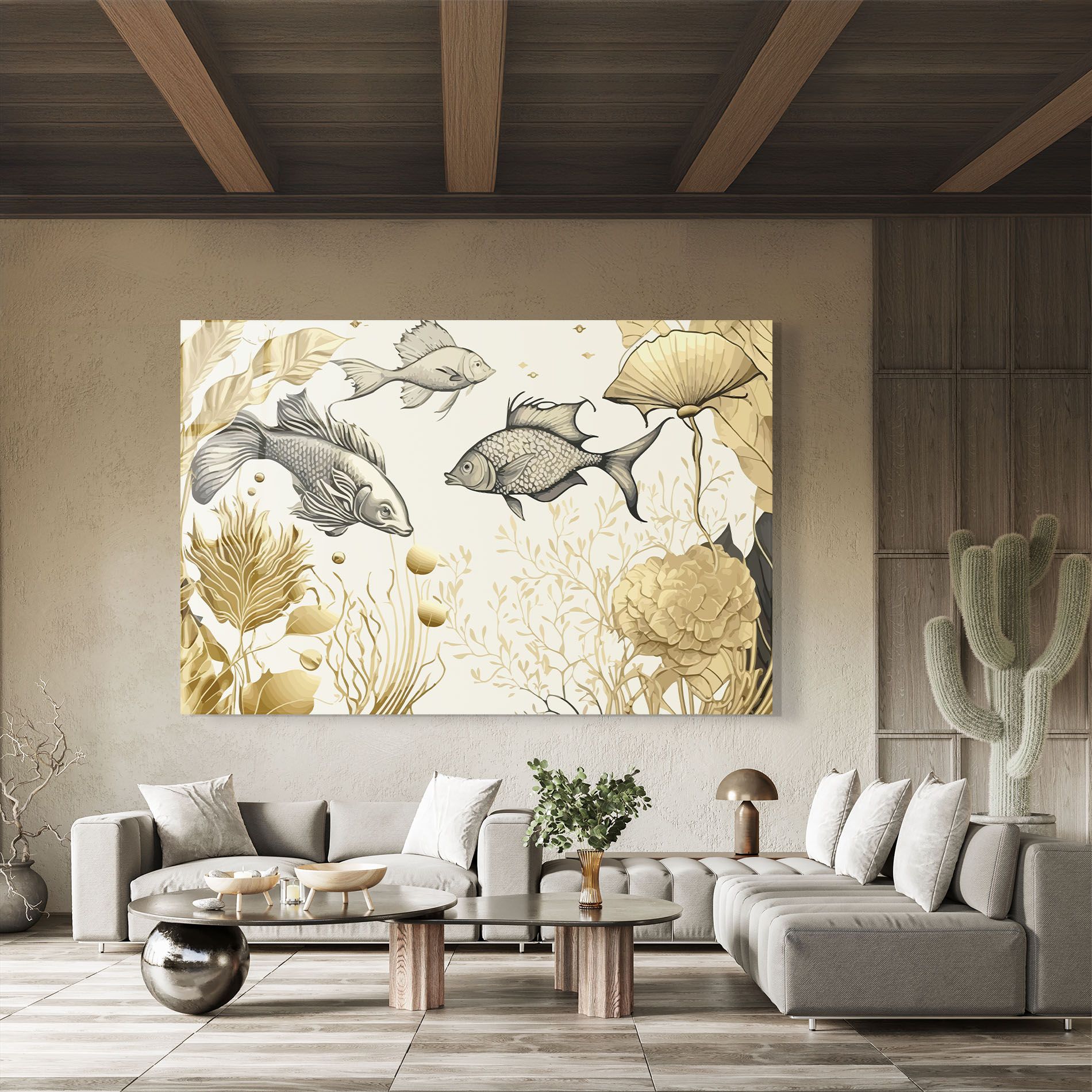 Grey Gold Fish mockup 8