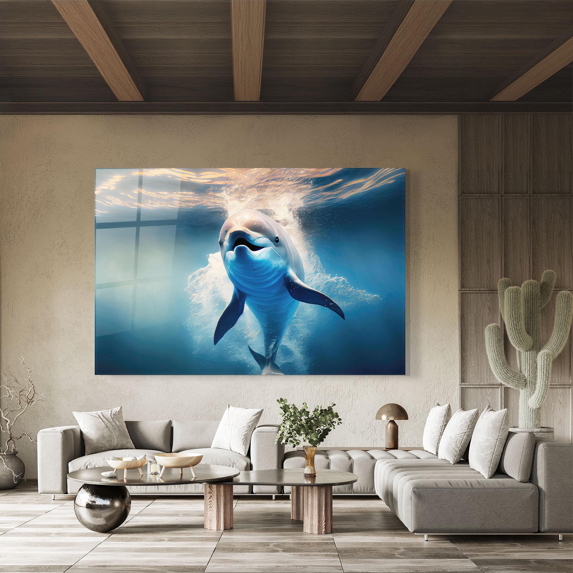 Glasbild Happy Dolphin mockup 8