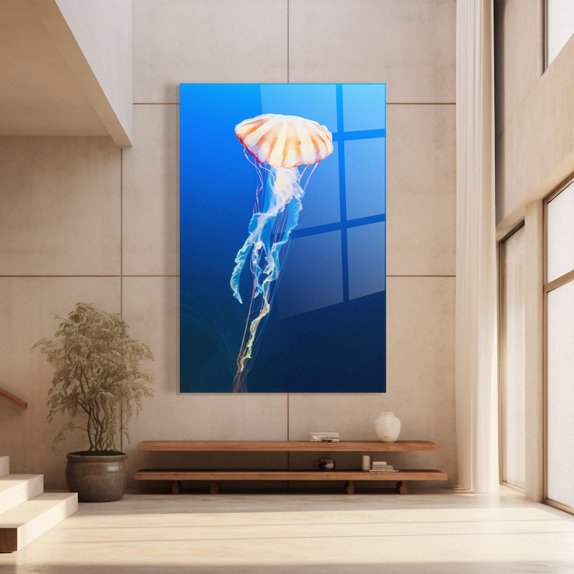 Glasbild Cream Jellyfish mockup 8