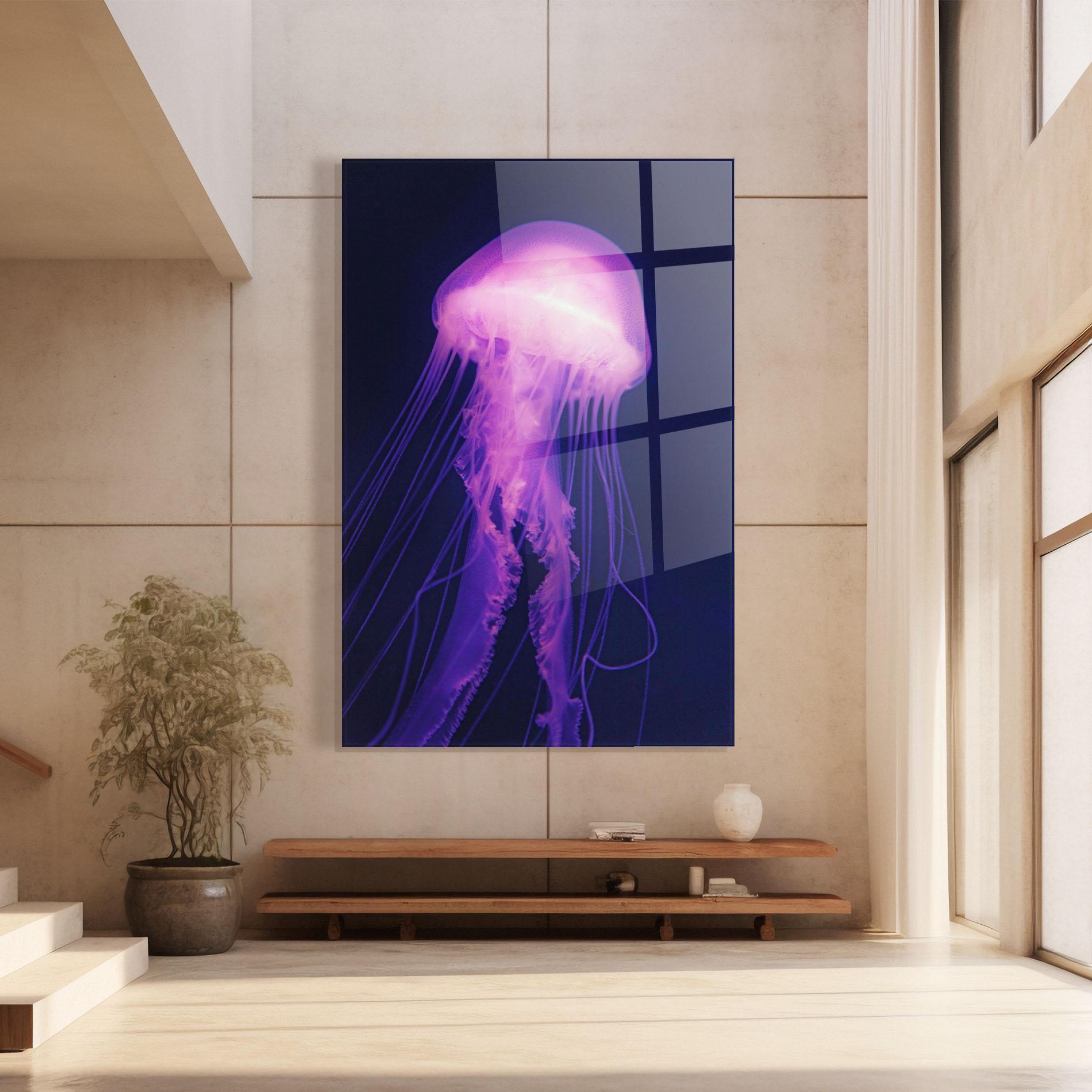Glasbild Light Purple Jellyfish mockup 8