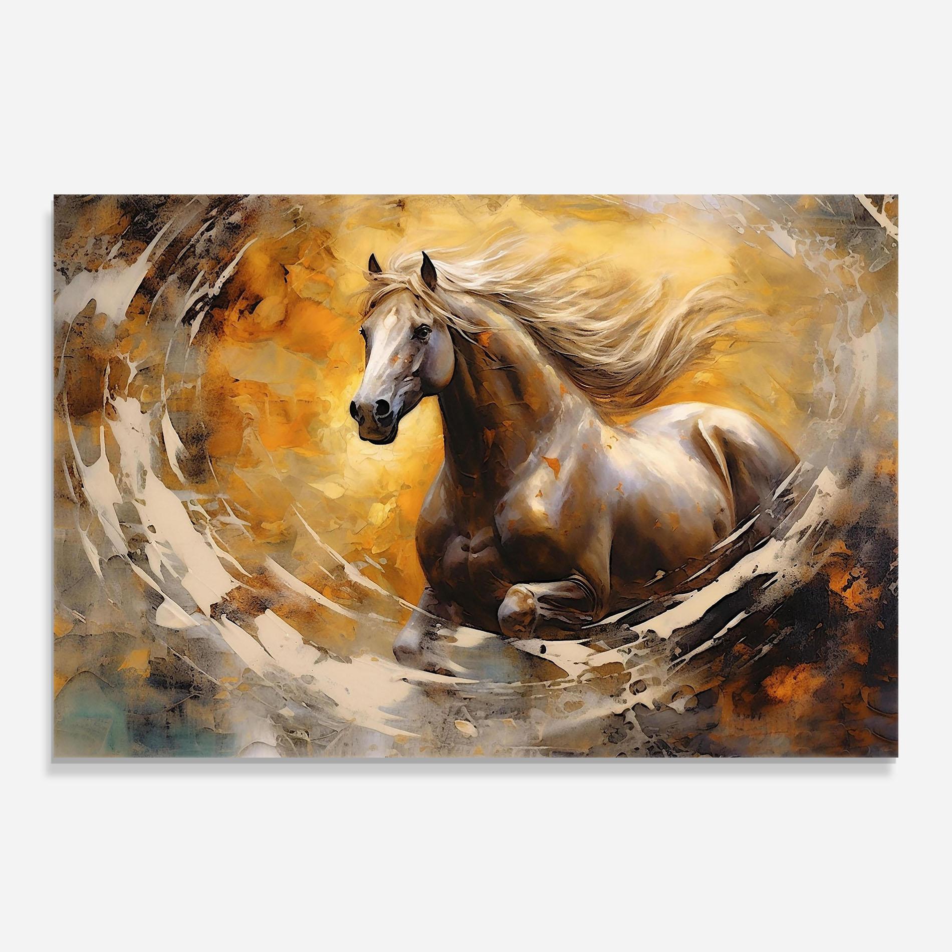 Glasbild Beautiful Horse Running mockup 0