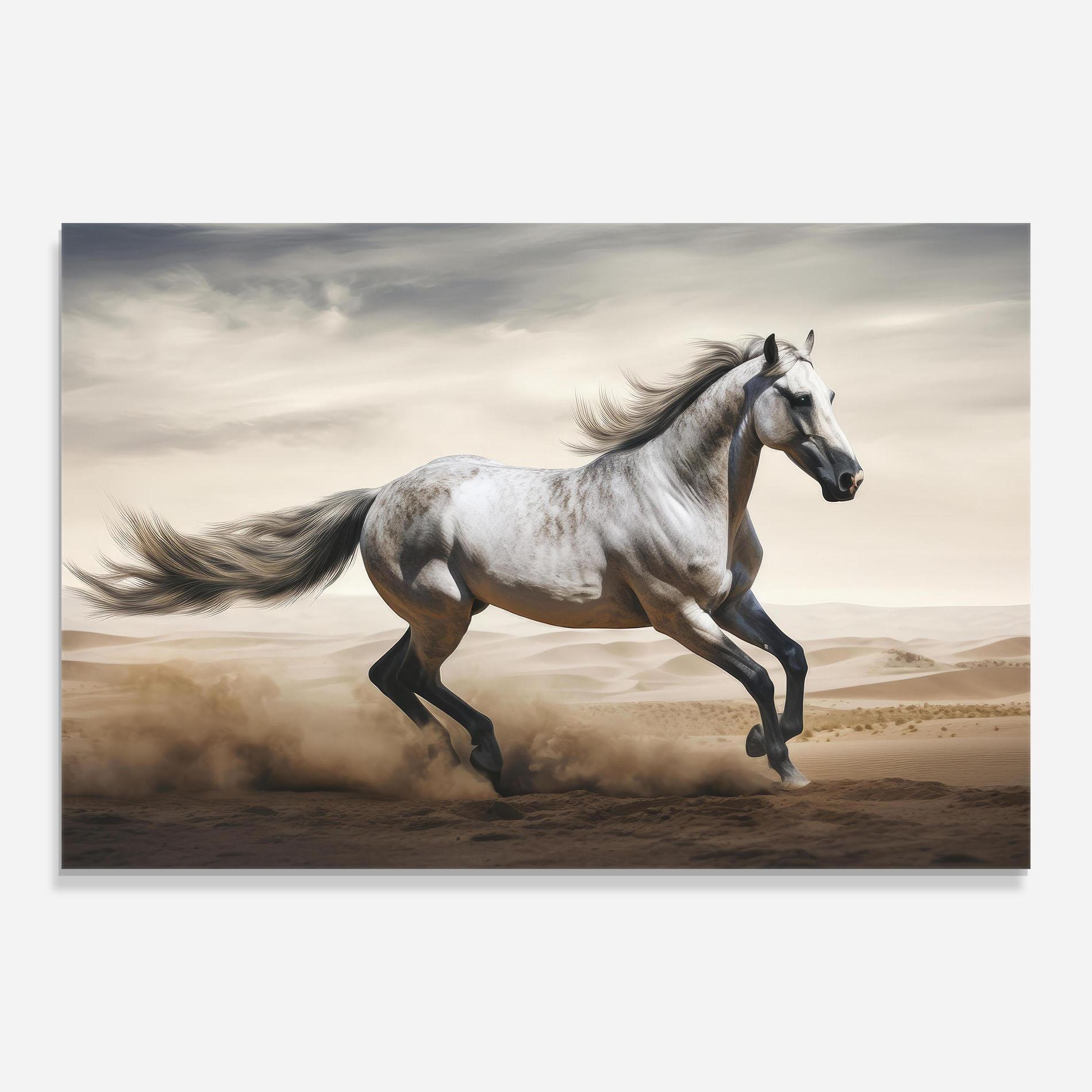 Glasbild Desert Horse Galloping mockup 0