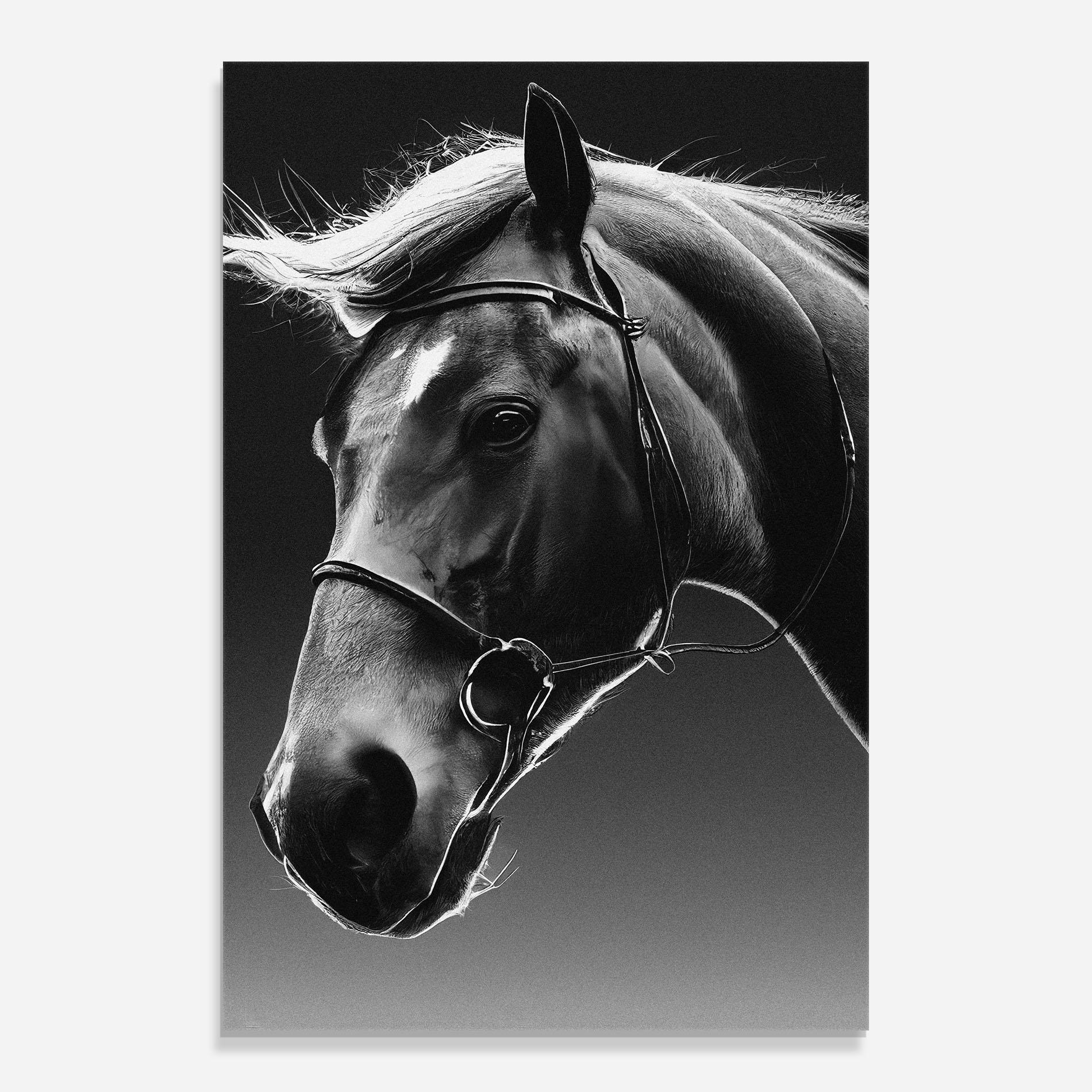 Glasbild Black Horse Profile mockup 0