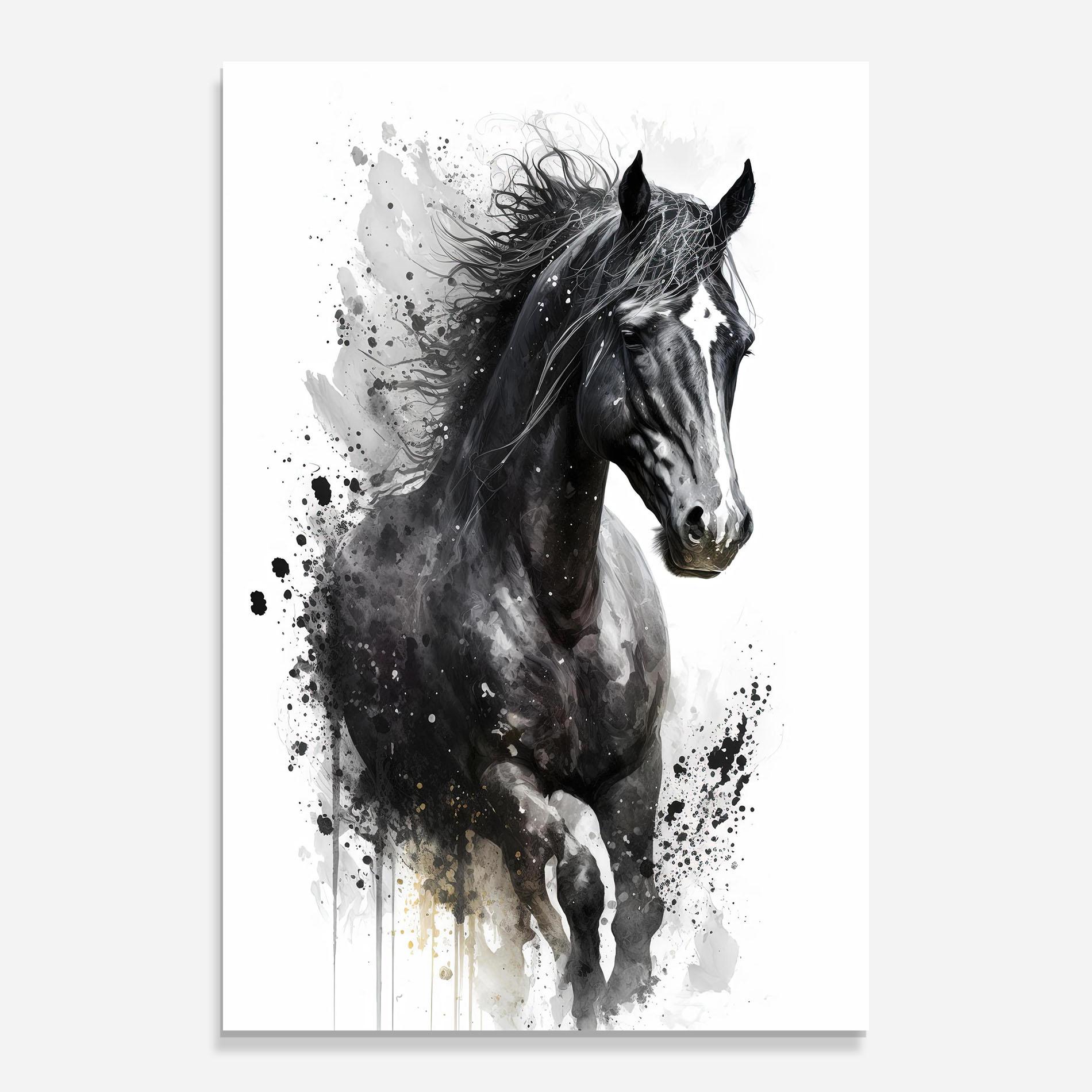 Glasbild Black Horse mockup 0