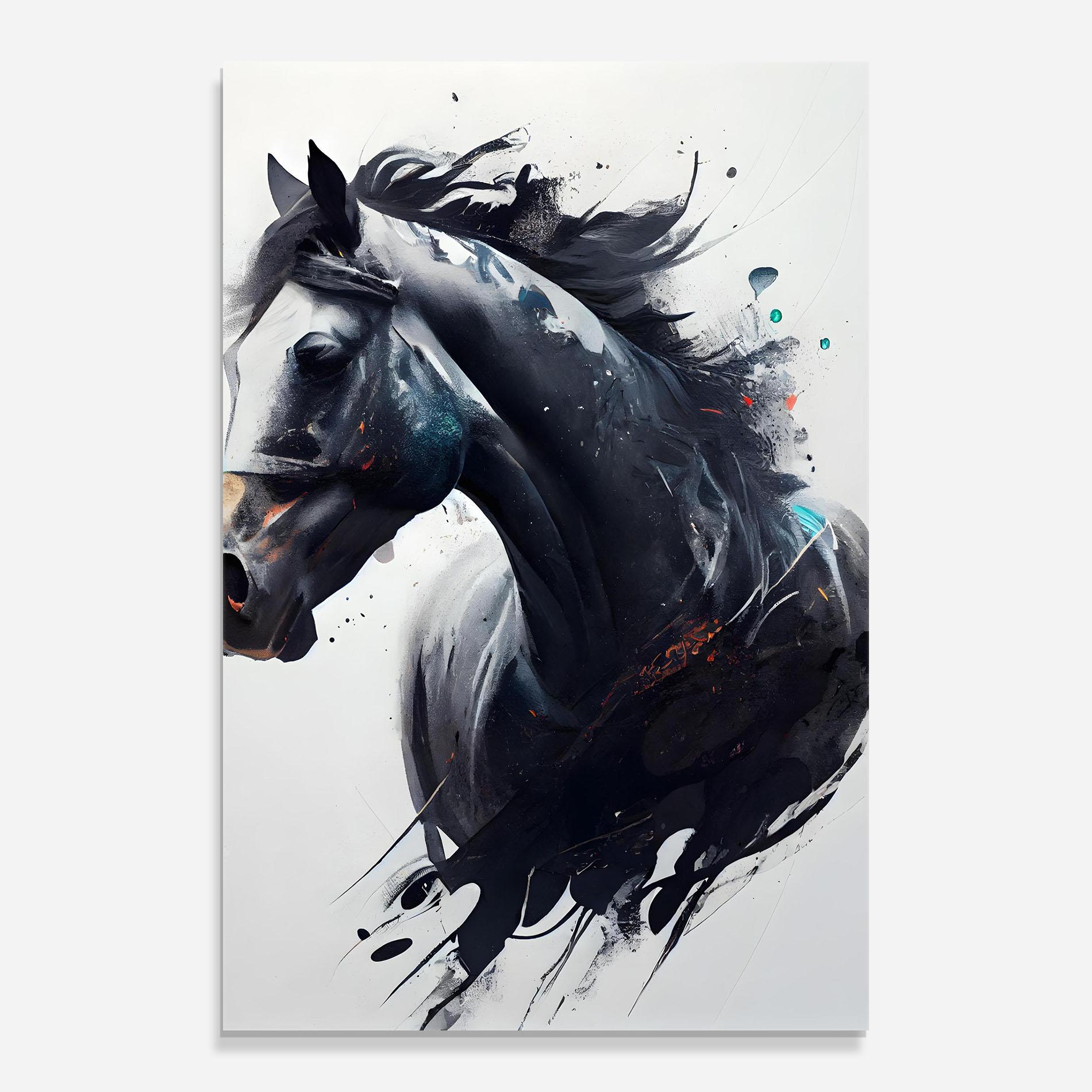 Glasbild Black Paint Horse mockup 0