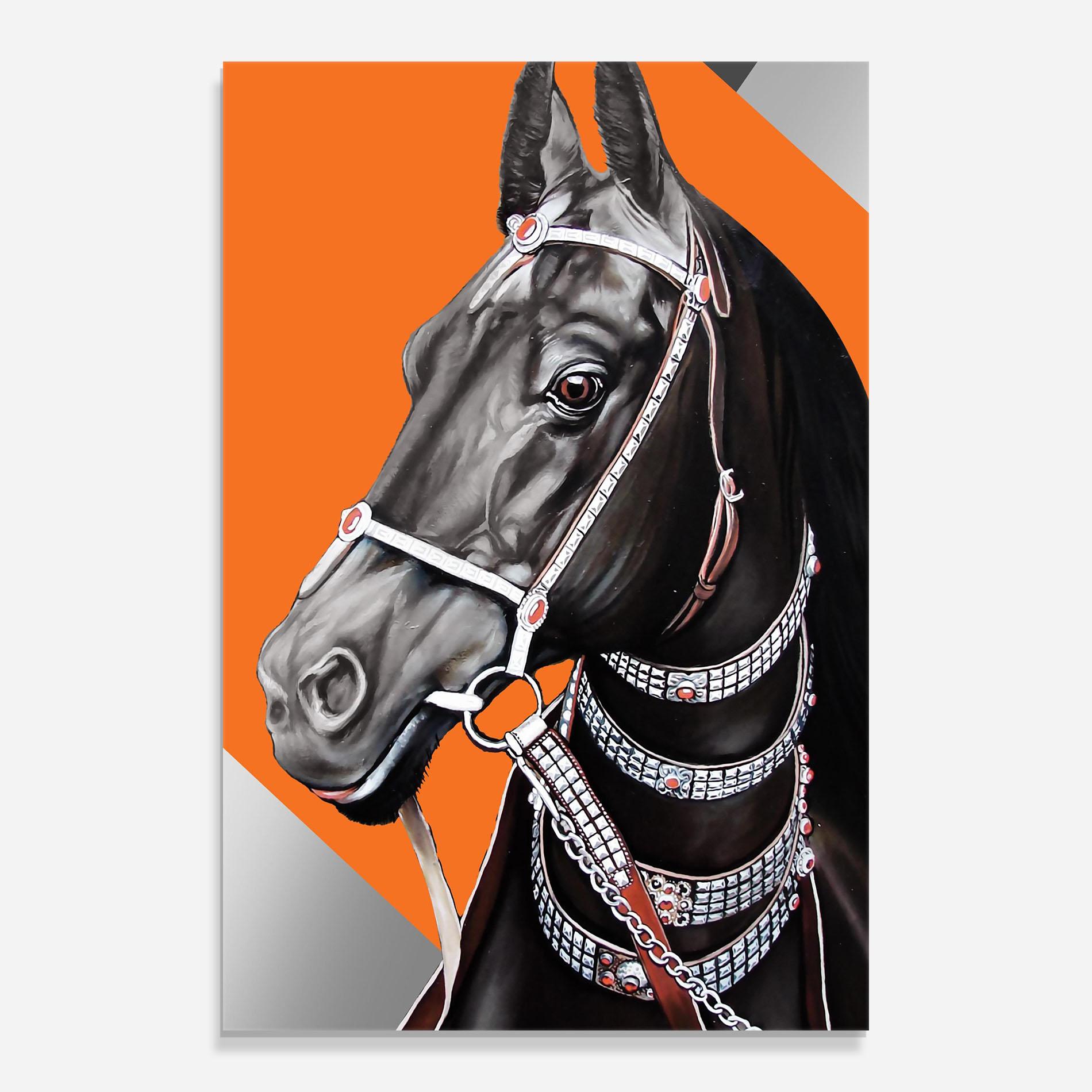 Glasbild Fashion Horse mockup 0