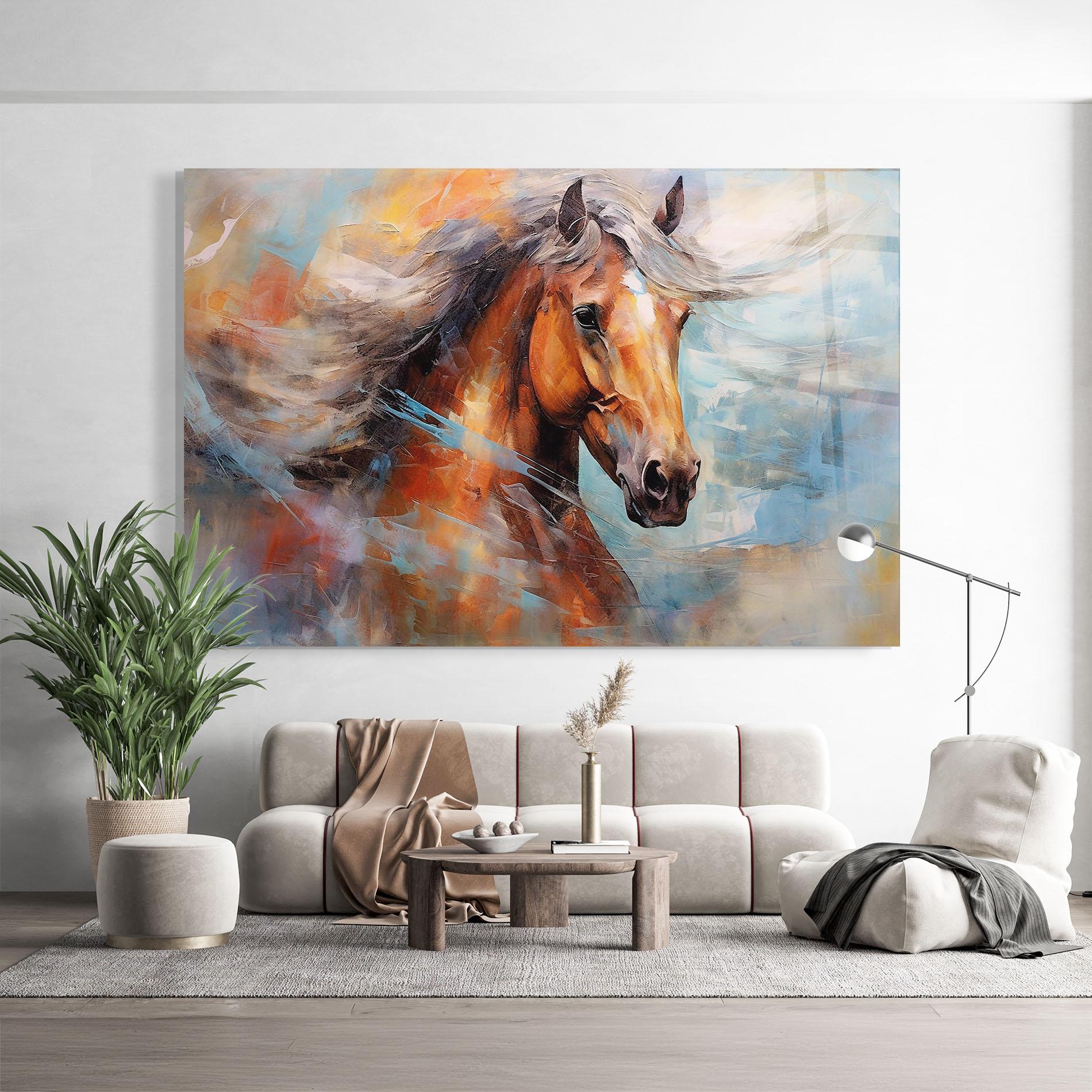 Glasbild Beautiful Brown Horse mockup 9