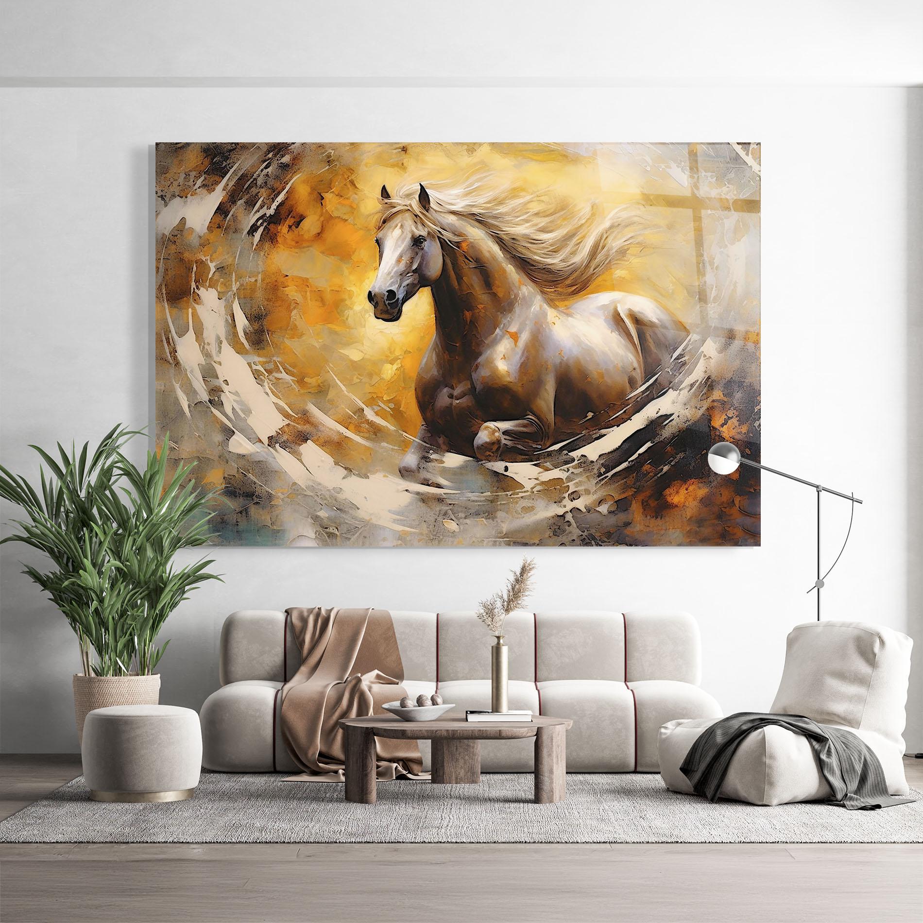 Glasbild Beautiful Horse Running mockup 9
