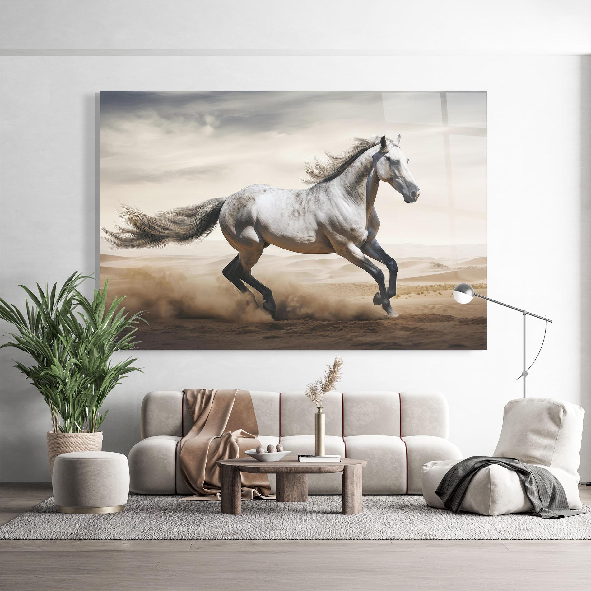 Glasbild Desert Horse Galloping mockup 9